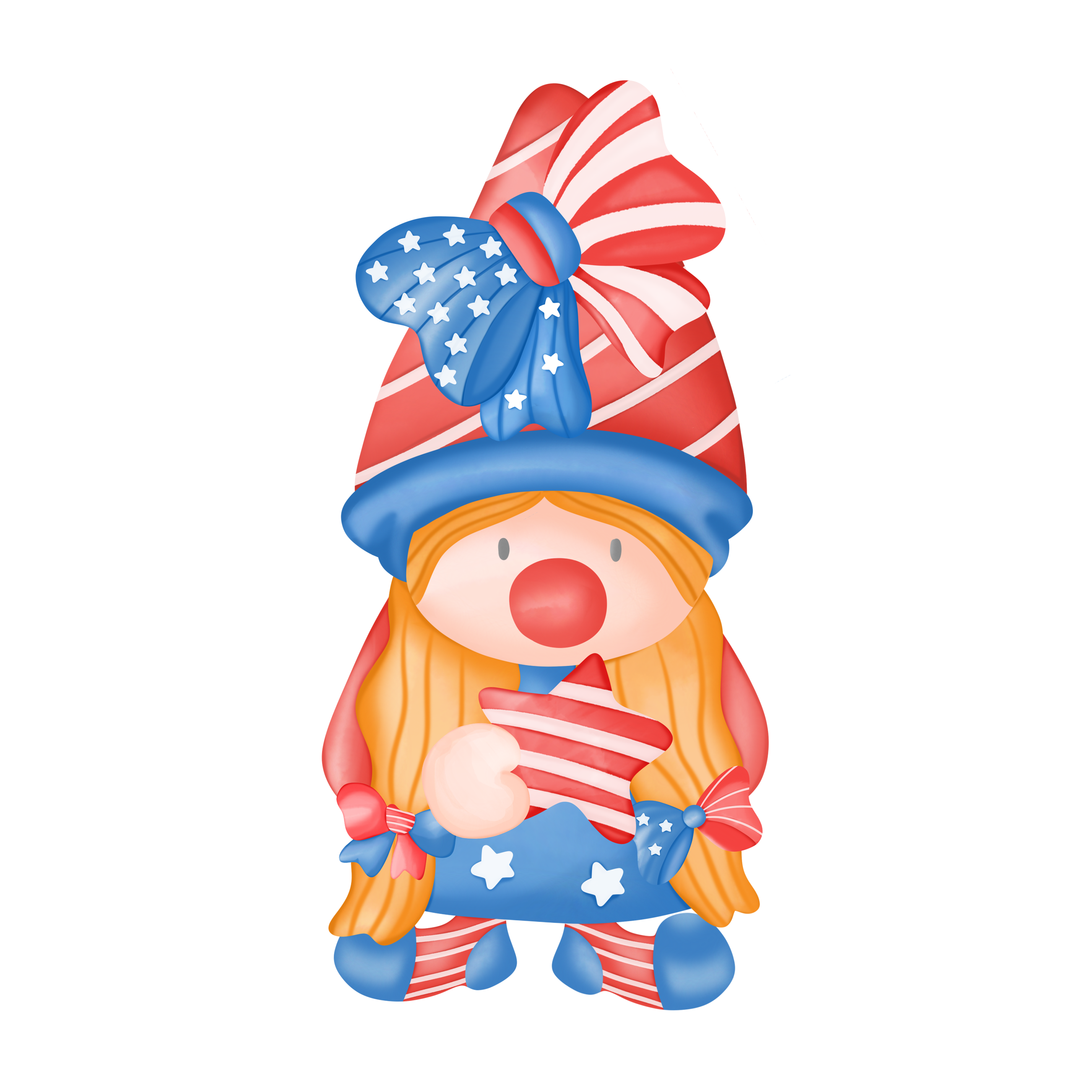 Inspirational Quote "4th of July Cloths Wearing gnome" Motivational Sticker Vinyl Decal Motivation Stickers- 5" Vinyl Sticker Waterproof