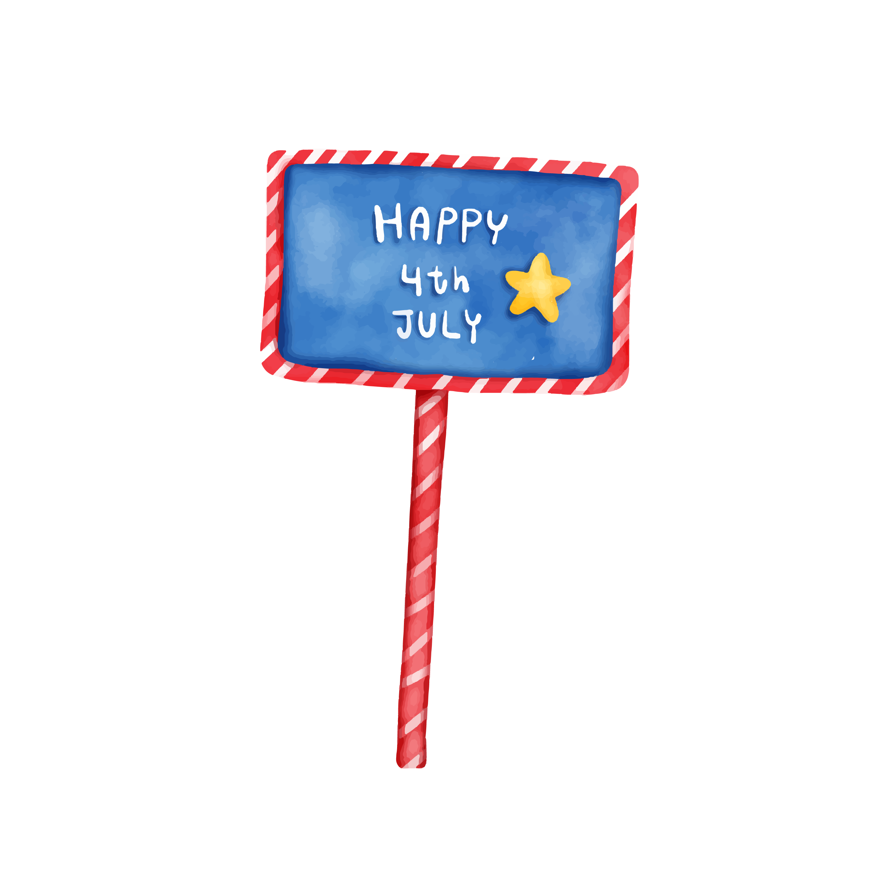 Inspirational Quote "Happy 4Th of July - Sign" Motivational Sticker Vinyl Decal Motivation Stickers- 5" Vinyl Sticker Waterproof