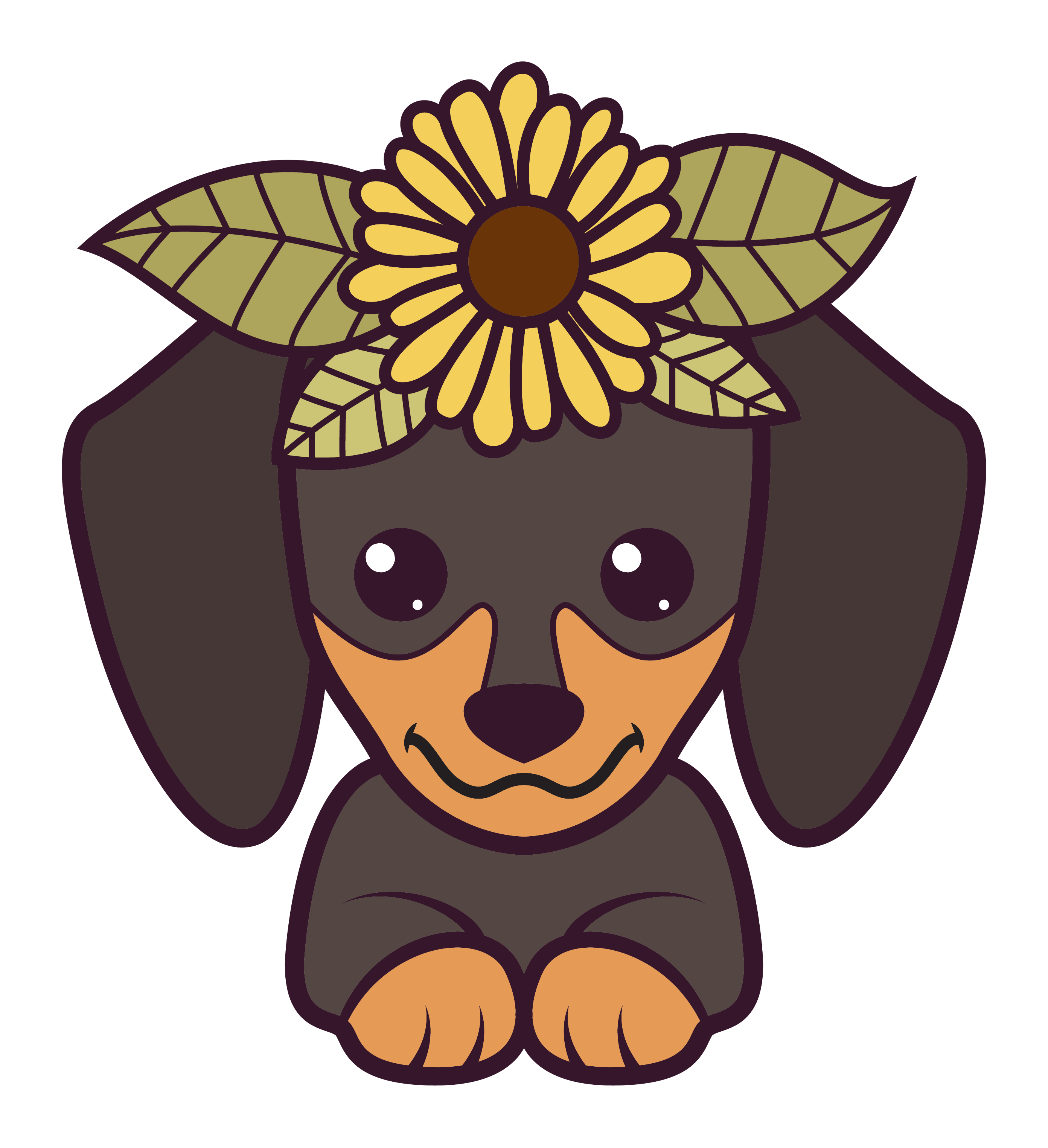 Inspirational Quote "Black Dog with Sunflower" Motivational Sticker Vinyl Decal Motivation Stickers- 5" Vinyl Sticker Waterproof
