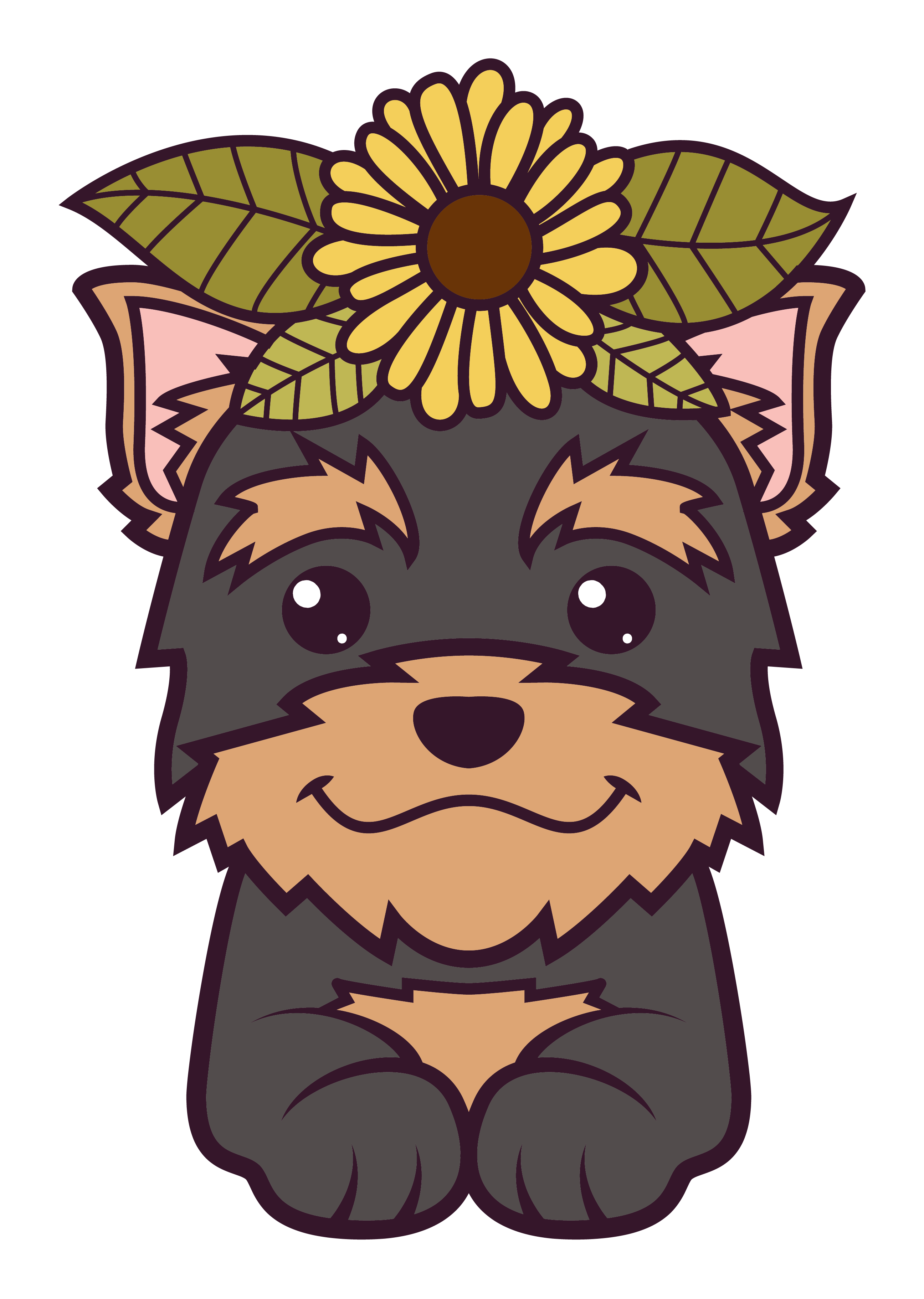 Inspirational Quote "Black Dog Sunflower on Head Sticker" Motivational Sticker Vinyl Decal Motivation Stickers- 5" Vinyl Sticker Waterproof