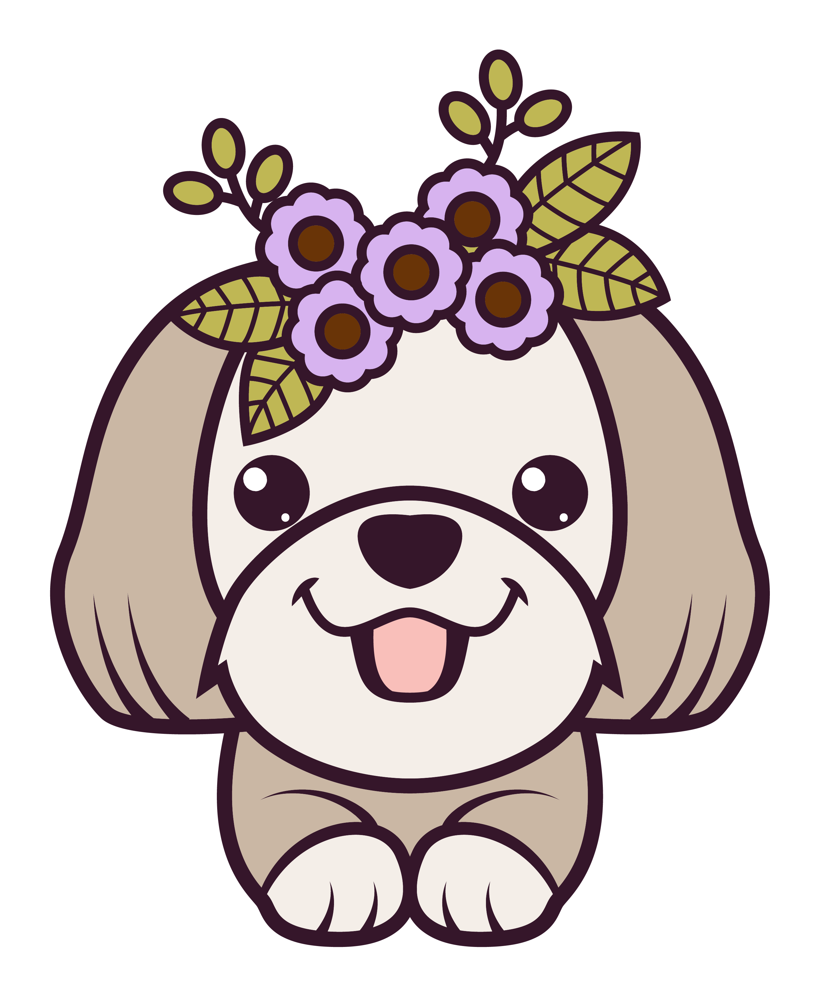 Inspirational Quote Cute Dog Purple Flower Motivational Sticker Vinyl Decal Motivation Stickers- 5" Vinyl Sticker Waterproof