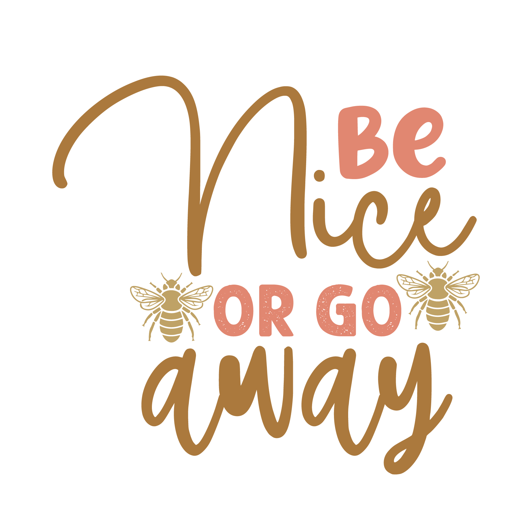 Inspirational Quote Be Nice Or Go Away Motivational Sticker Vinyl Decal Motivation Stickers- 5" Vinyl Sticker Waterproof