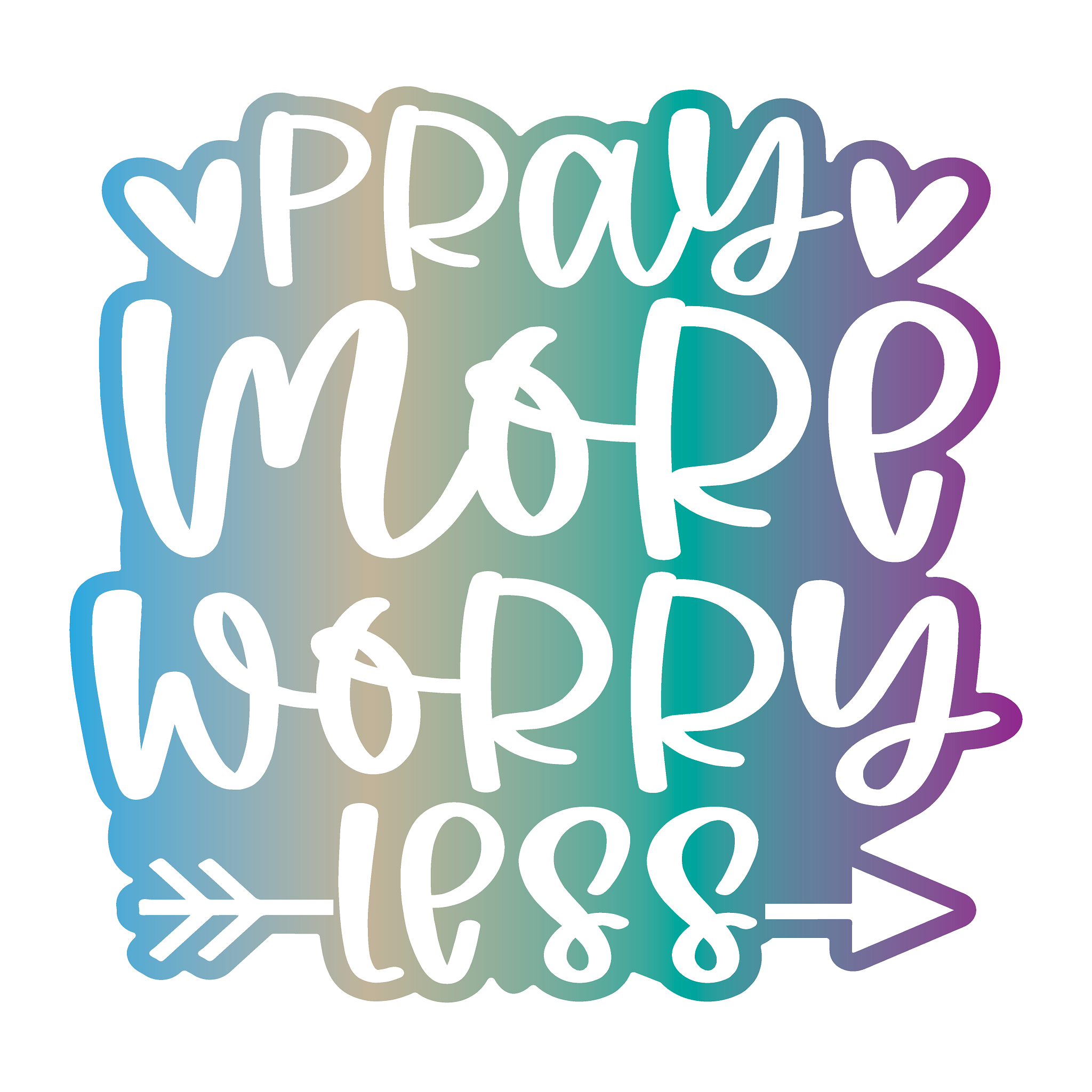 Inspirational Quote Pray More Worry Less Motivational Sticker Vinyl Decal Motivation Stickers- 5" Vinyl Sticker Waterproof