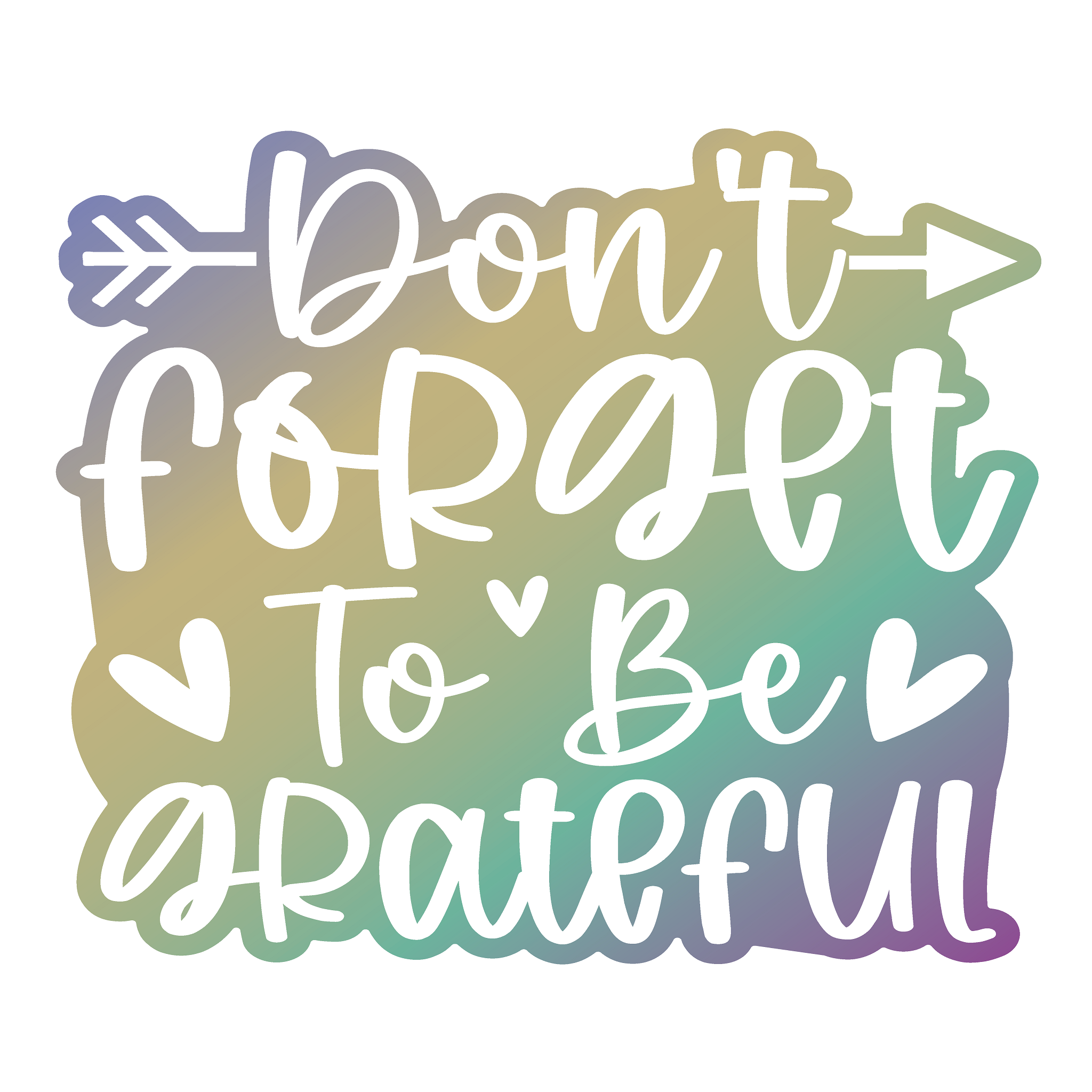 Inspirational Quote Don't Forget to Be Grateful Motivational Sticker Vinyl Decal Motivation Stickers- 5" Vinyl Sticker Waterproof