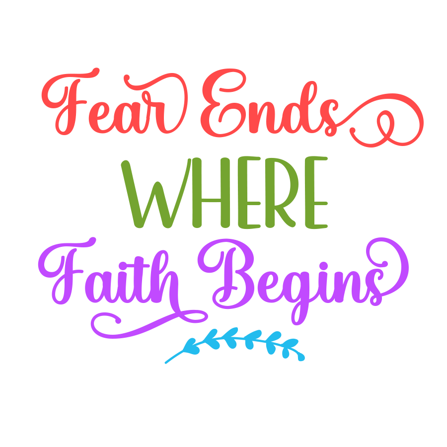 Inspirational Quote Fear Ends Where Faith Begins Motivational Sticker Vinyl Decal Motivation Stickers- 5" Vinyl Sticker Waterproof