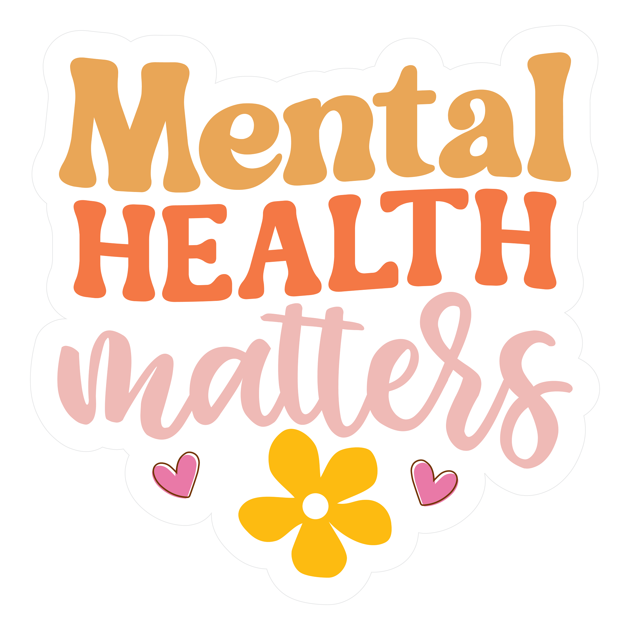 Inspirational Quote Mental Health Matters Motivational Sticker Vinyl Decal Motivation Stickers- 5" Vinyl Sticker Waterproof