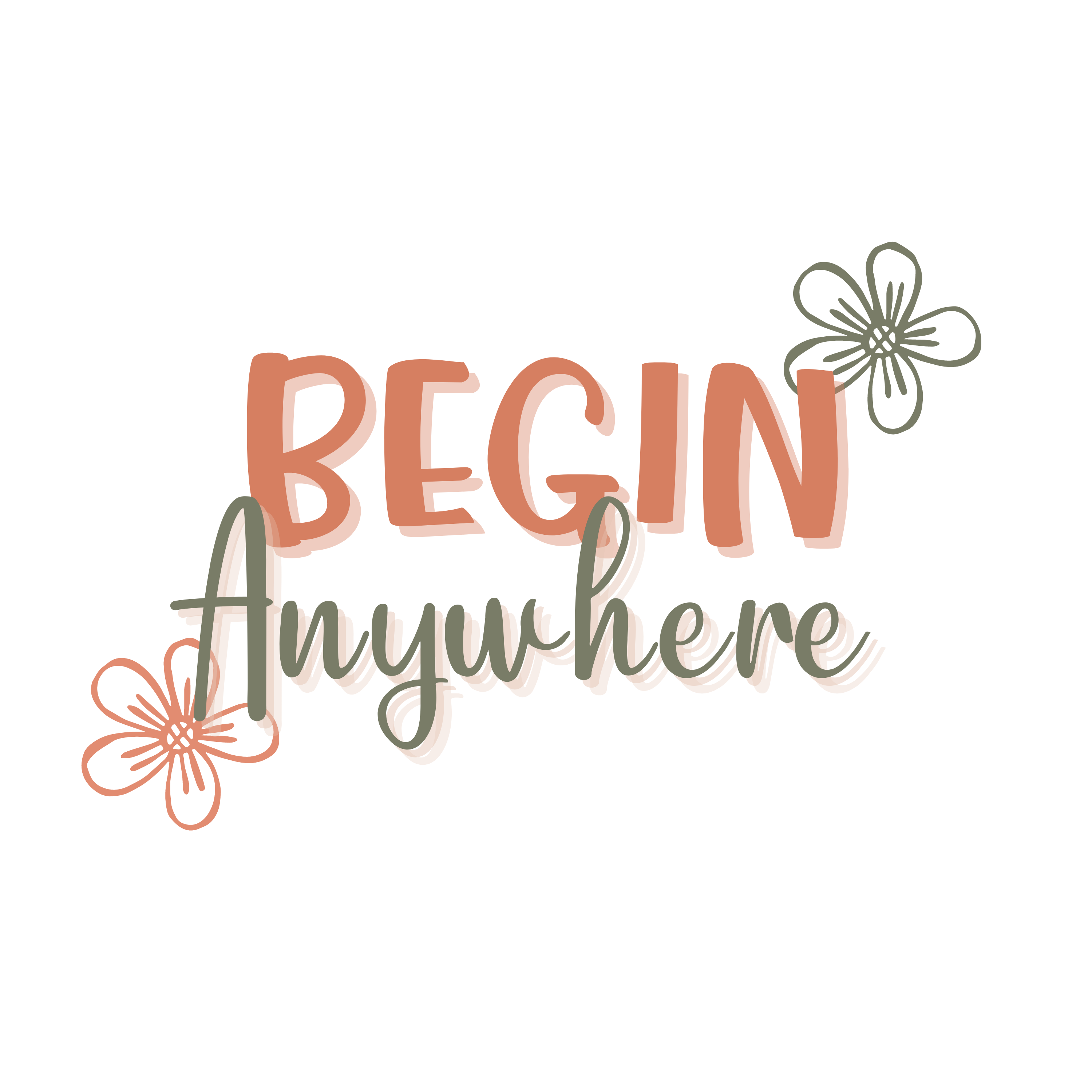 Inspirational Quote Begin Anywhere Motivational Sticker Vinyl Decal Motivation Stickers- 5" Vinyl Sticker Waterproof