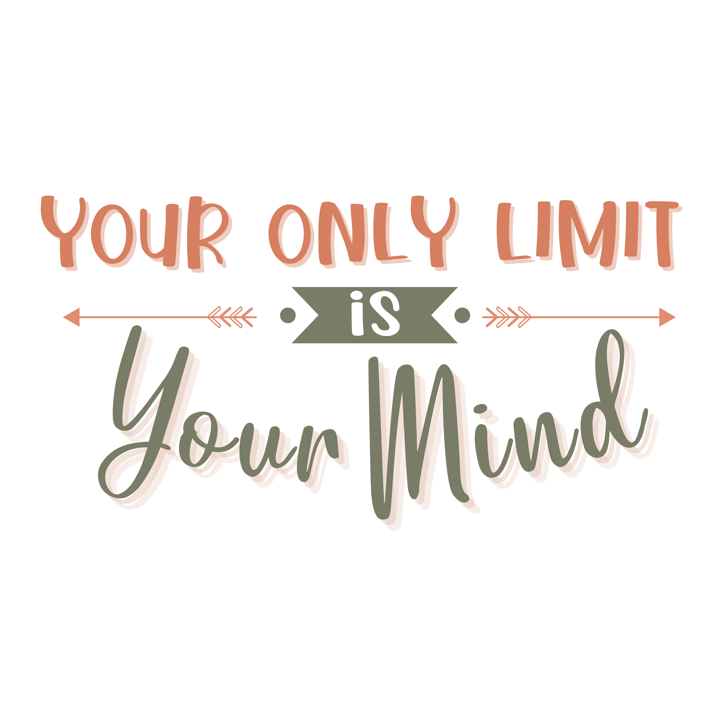 Inspirational Quote Your Only Limit is Your Mind Motivational Sticker Vinyl Decal Motivation Stickers- 5" Vinyl Sticker Waterproof