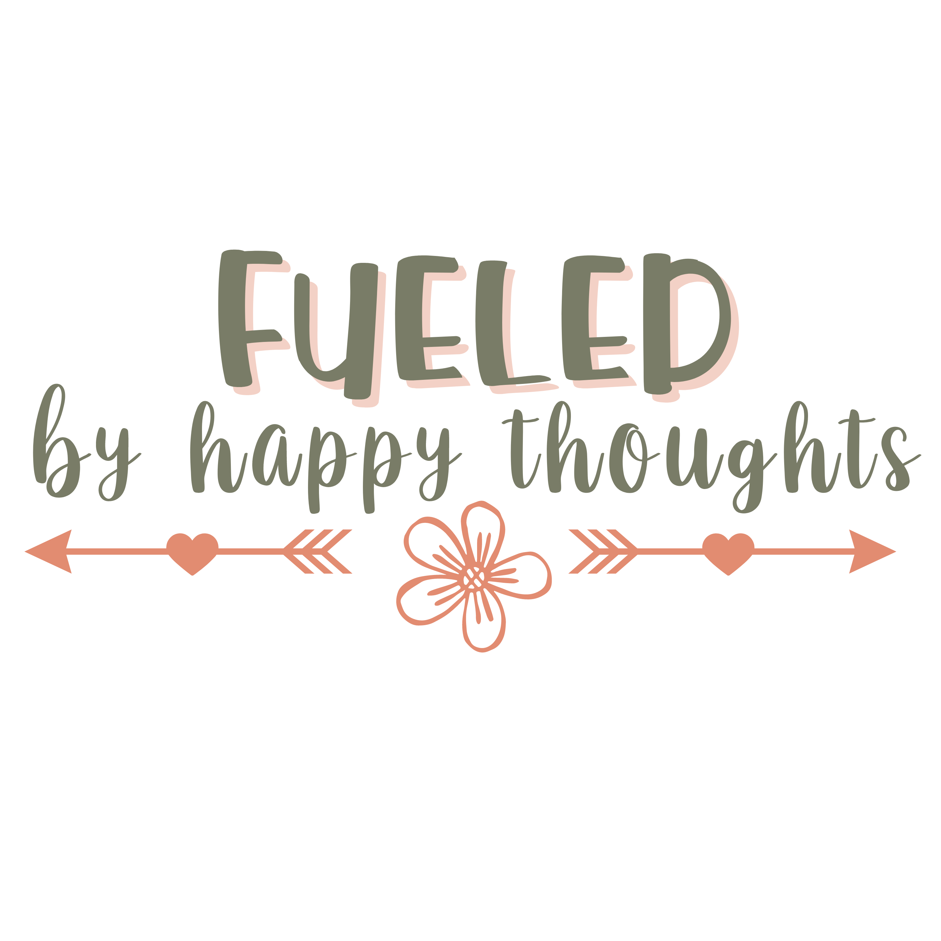 Inspirational Quote Fueled by Happy Thoughts Motivational Sticker Vinyl Decal Motivation Stickers- 5" Vinyl Sticker Waterproof