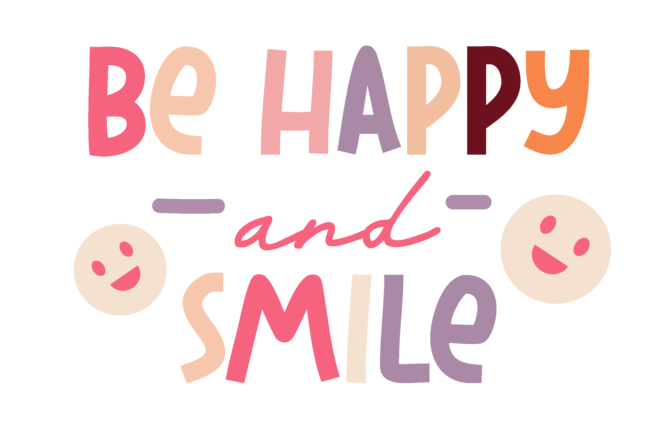 Inspirational Quote Be Happy and Smile Motivational Sticker Vinyl Decal Motivation Stickers- 5" Vinyl Sticker Waterproof