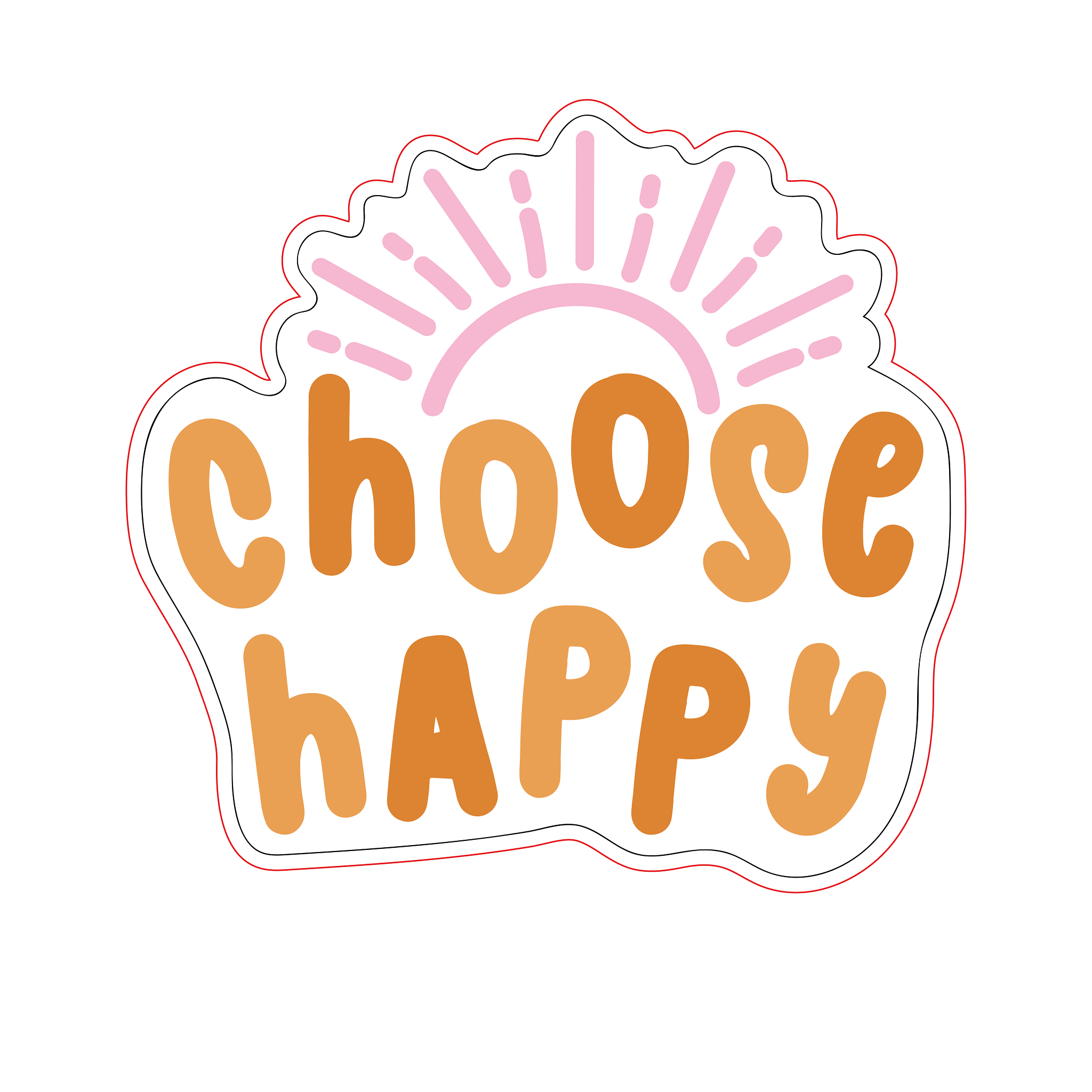 Inspirational Quote Choose Happy Motivational Sticker Vinyl Decal Motivation Stickers- 5" Vinyl Sticker Waterproof