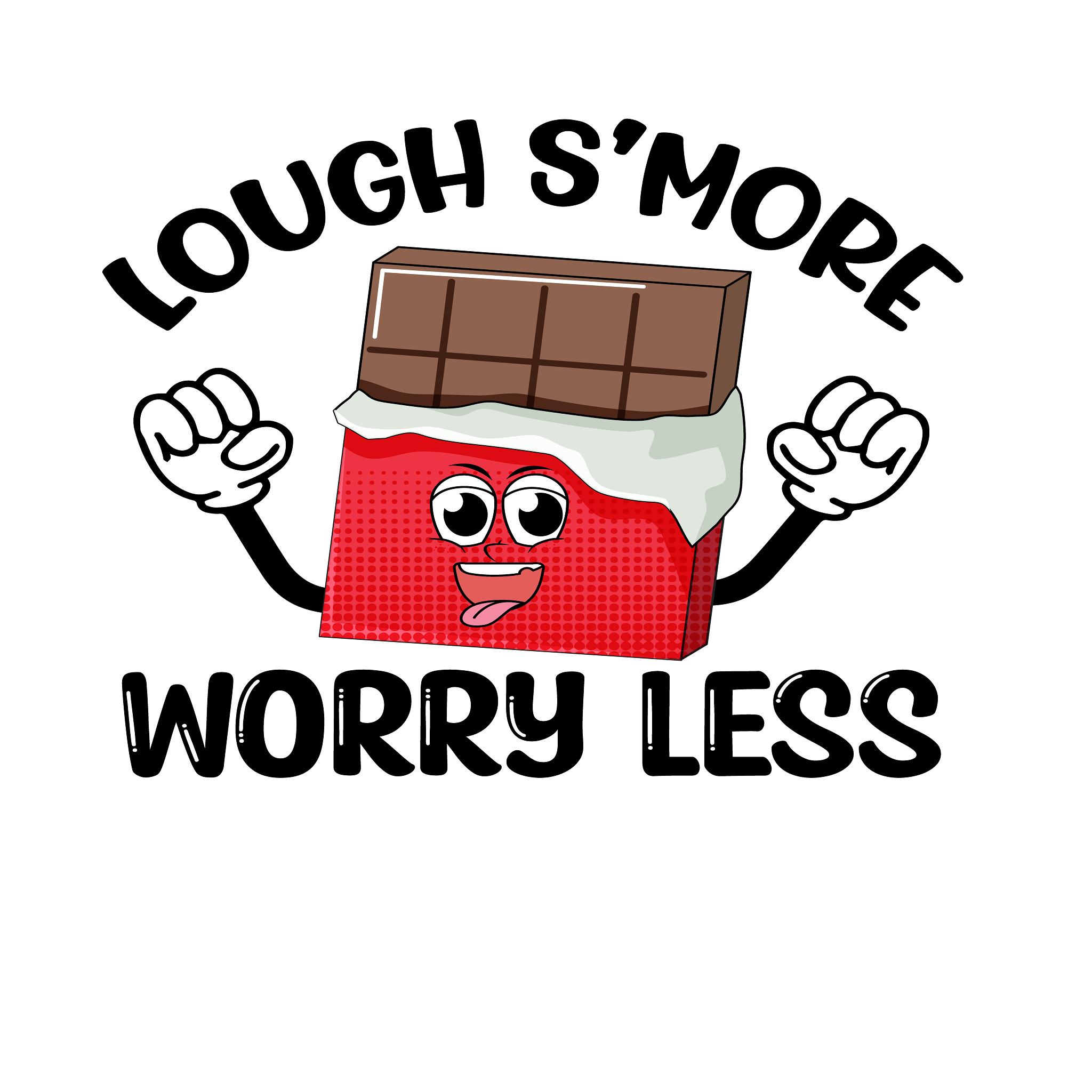 Inspirational Quote Lough S'more Worry Less Motivational Sticker Vinyl Decal Motivation Stickers- 5" Vinyl Sticker Waterproof