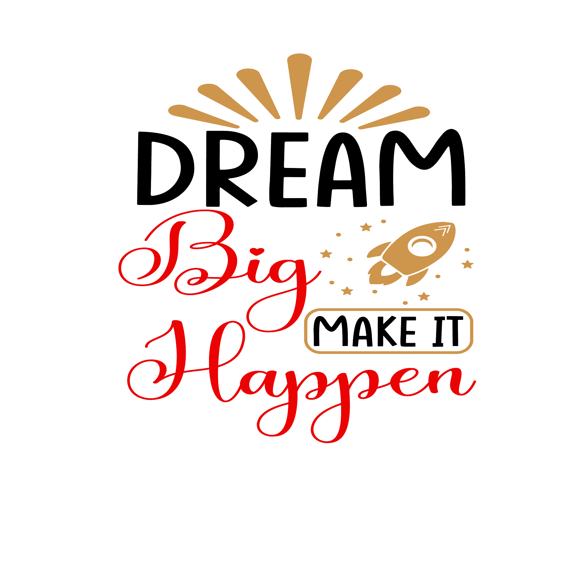 Inspirational Quote Dream BIg Make It Happen Motivational Sticker Vinyl Decal Motivation Stickers- 5" Vinyl Sticker Waterproof