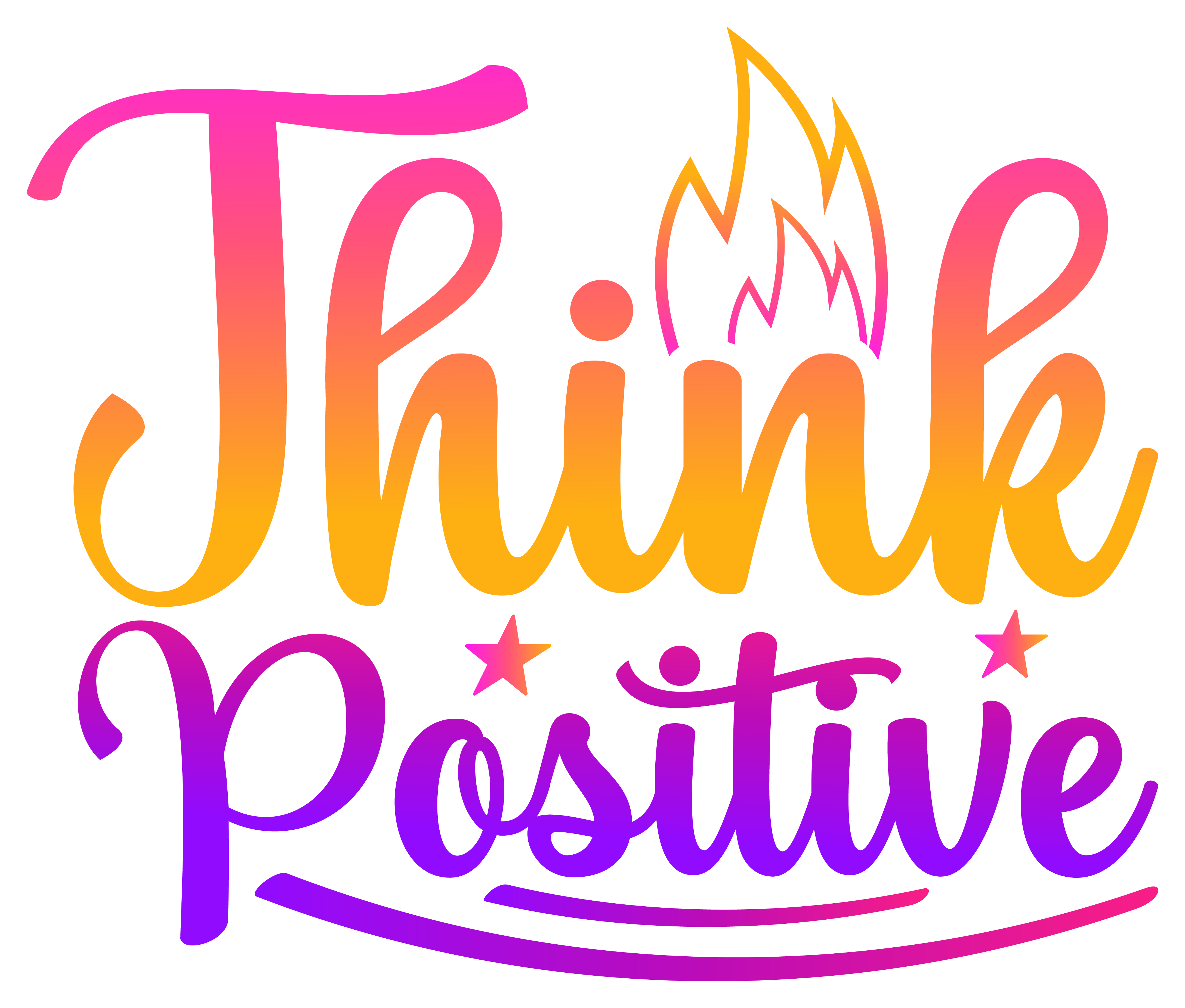 Inspirational Quote Think Positive Great Gift Motivational Sticker Vinyl Decal Motivation Stickers- 5" Vinyl Sticker Waterproof