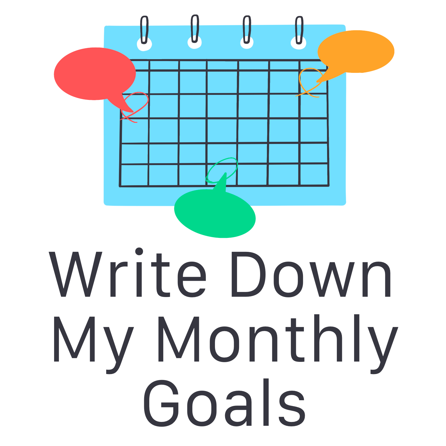 Inspirational Quote Write Down My Monthly Goals Motivational Sticker Vinyl Decal Motivation Stickers- 5" Vinyl Sticker Waterproof