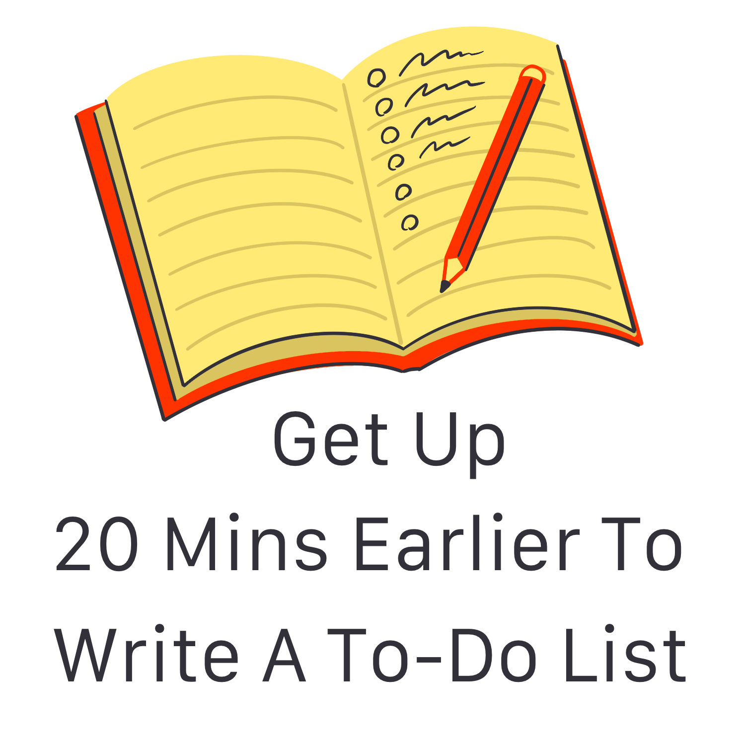 Inspirational Quote Get Up 20 Mins Earlier To Write A To-Do List Motivational Sticker Vinyl Decal Motivation Stickers- 5" Vinyl Sticker Waterproof