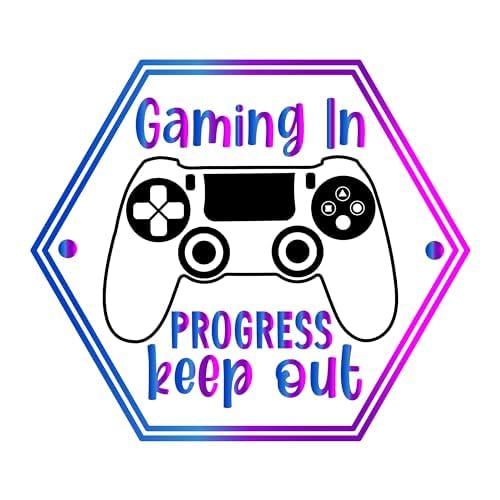 Inspirational Quote Gaming In Progress Keep Out Great Gift Motivational Sticker Vinyl Decal Motivation Stickers- 5" Vinyl Sticker Waterproof