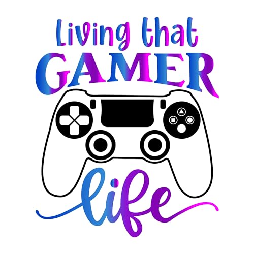 Inspirational Quote Living That Gamer Life Great Gift Motivational Sticker Vinyl Decal Motivation Stickers- 5" Vinyl Sticker Waterproof