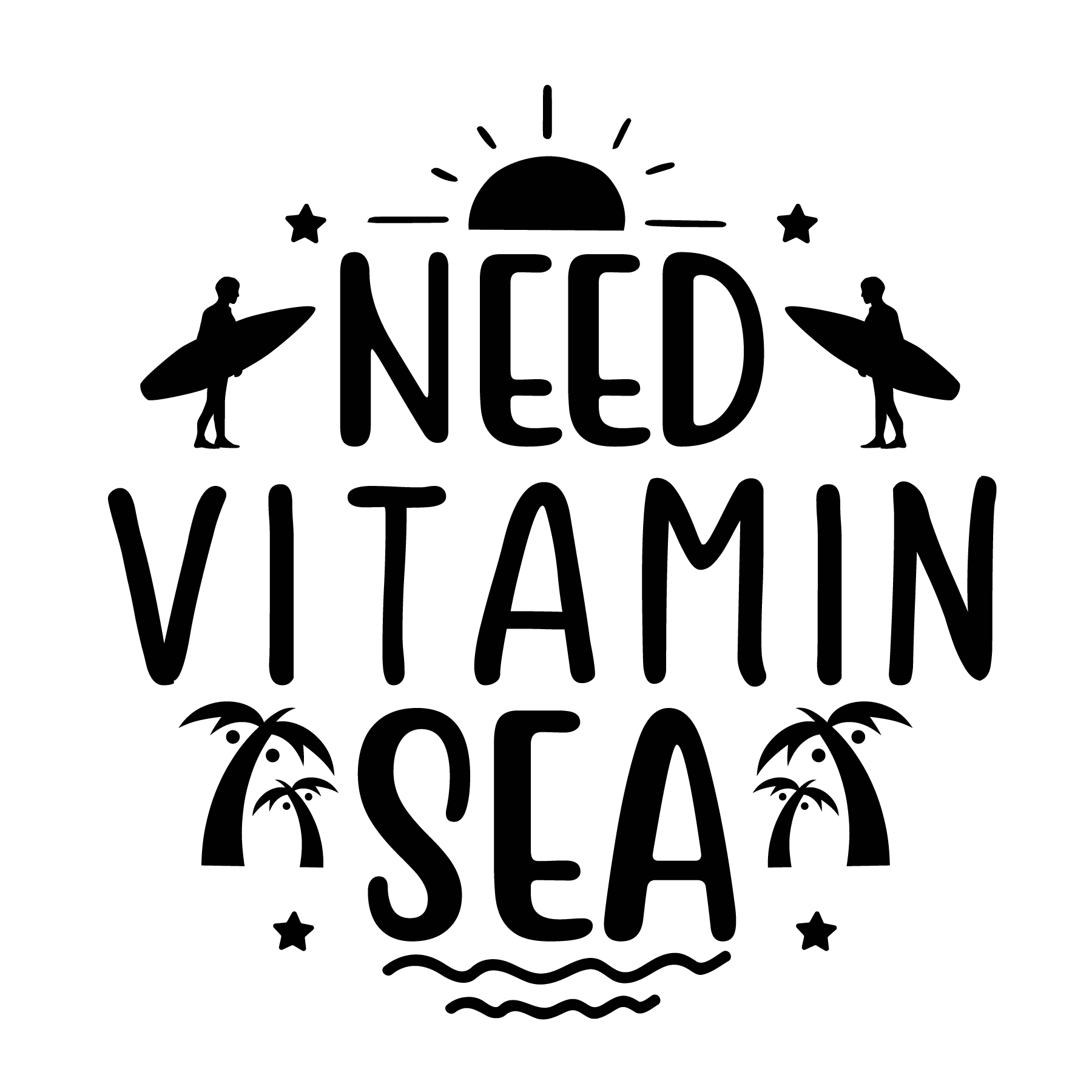 Inspirational Quote "Need Vitamin Sea" Motivational Sticker Vinyl Decal Motivation Stickers- 5" Vinyl Sticker Waterproof