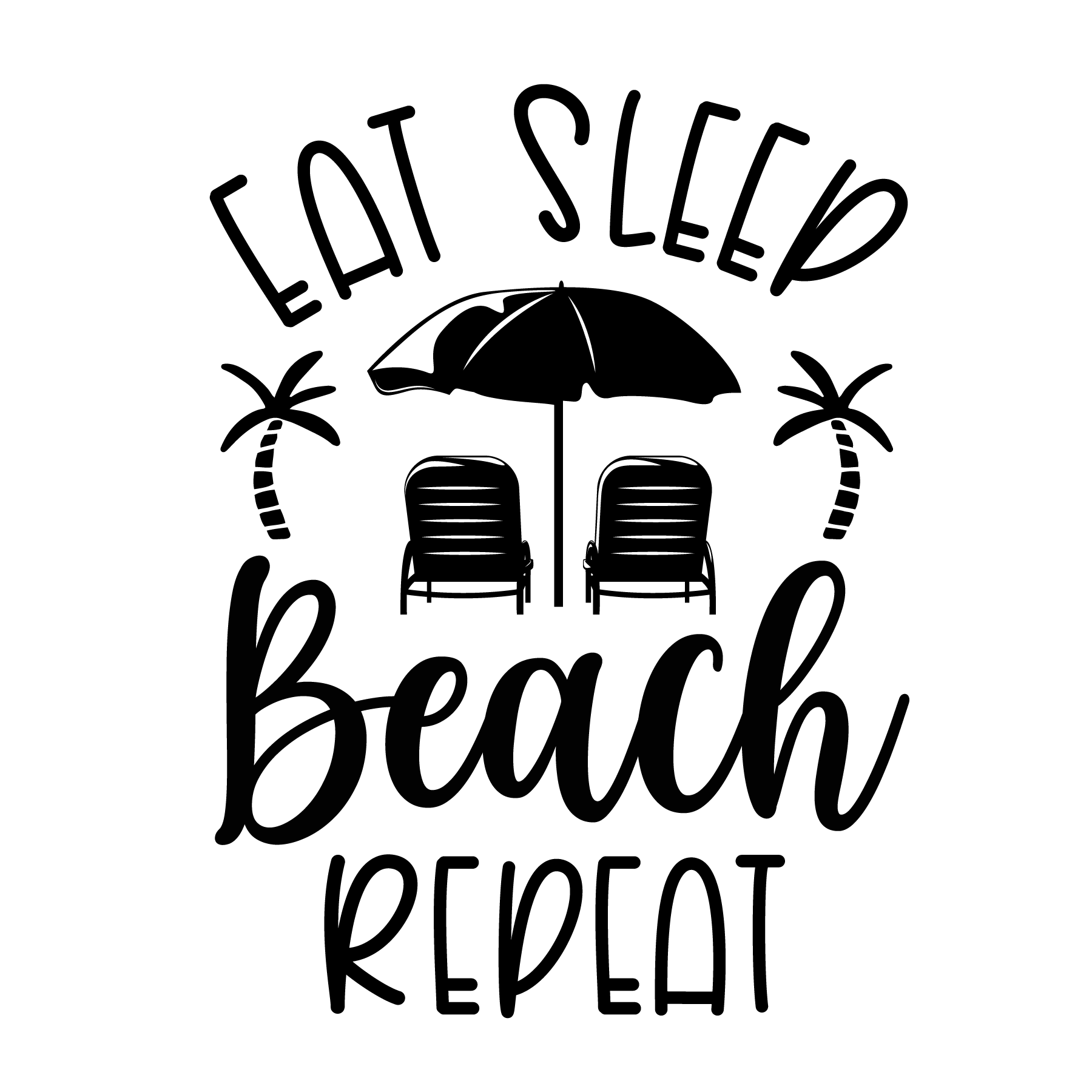 Inspirational Quote "Eat Sleep Beach Repeat" Motivational Sticker Vinyl Decal Motivation Stickers- 5" Vinyl Sticker Waterproof
