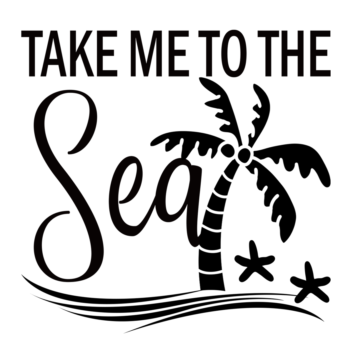 Inspirational Quote "Take me to the Sea" Motivational Sticker Vinyl Decal Motivation Stickers- 5" Vinyl Sticker Waterproof