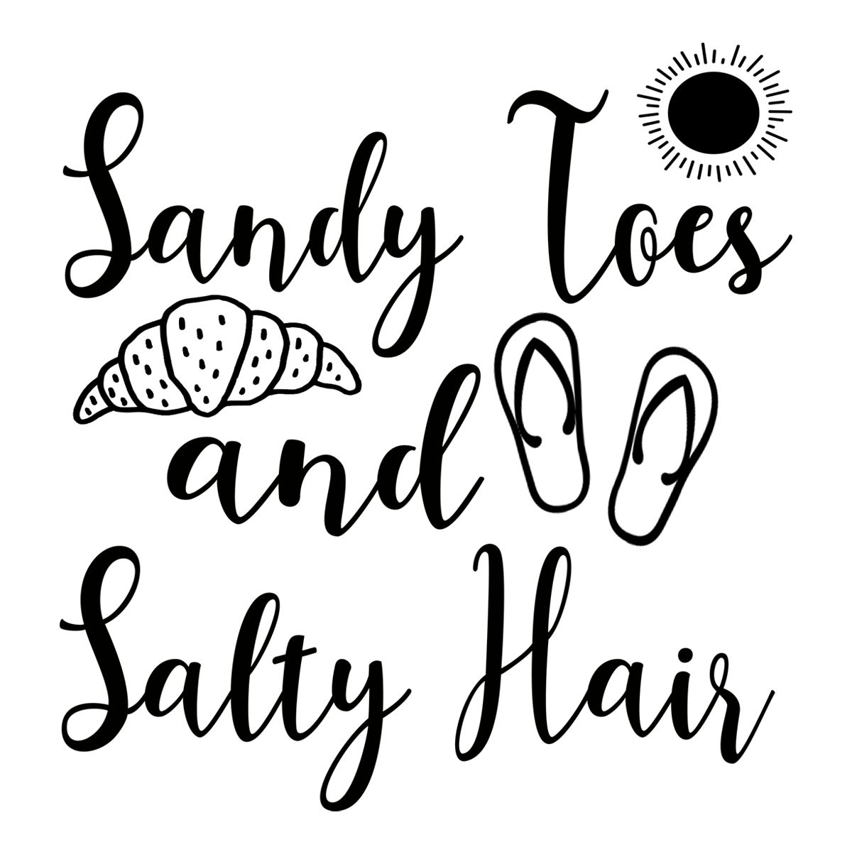 Inspirational Quote "Salty Toes and Salty Hair" Motivational Sticker Vinyl Decal Motivation Stickers- 5" Vinyl Sticker Waterproof
