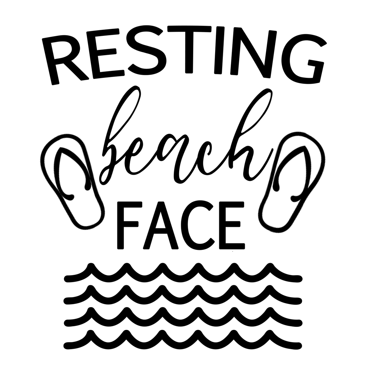 Inspirational Quote "Resting beach Face" Motivational Sticker Vinyl Decal Motivation Stickers- 5" Vinyl Sticker Waterproof
