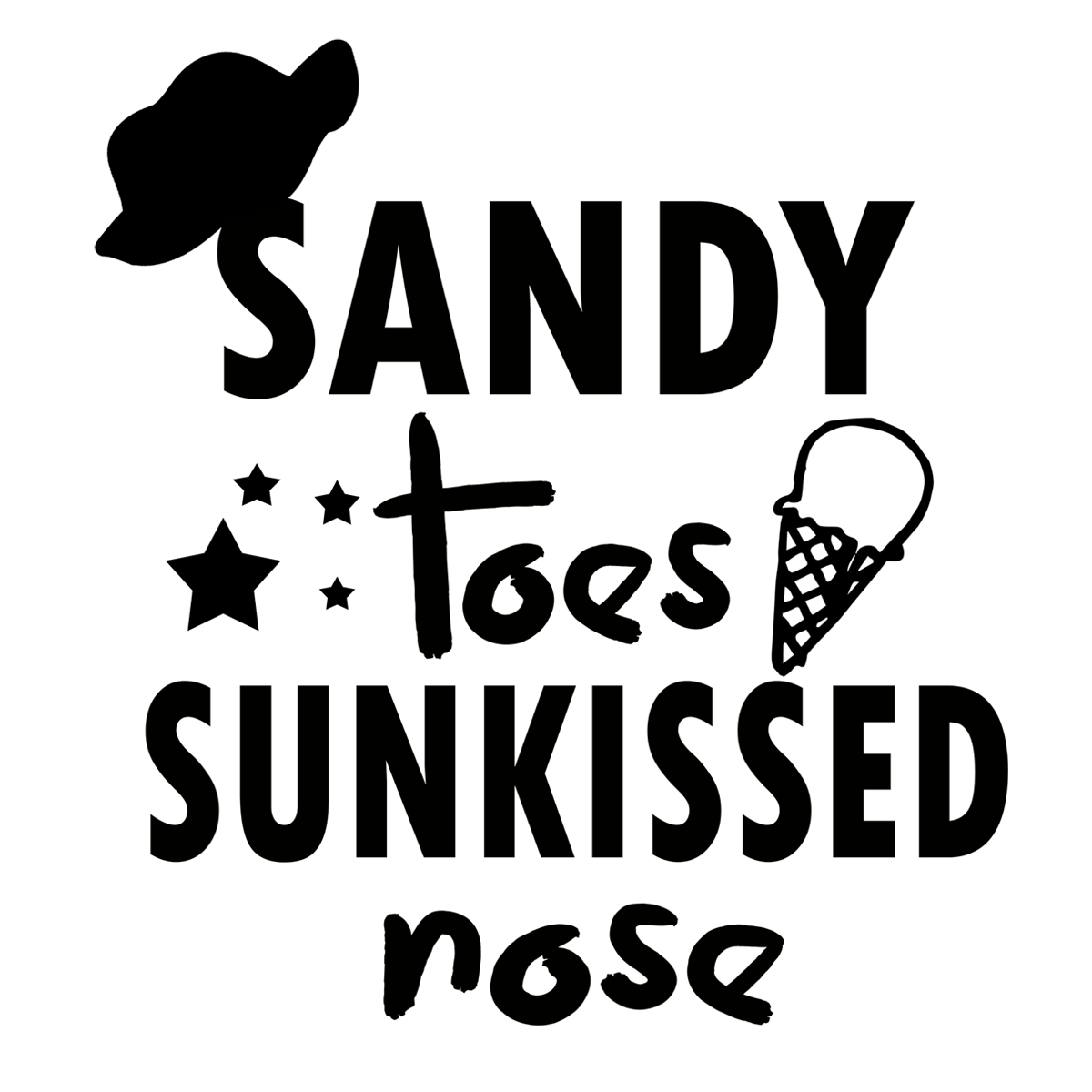 Inspirational Quote "Sandy toes Sunkissed nose" Motivational Sticker Vinyl Decal Motivation Stickers- 5" Vinyl Sticker Waterproof