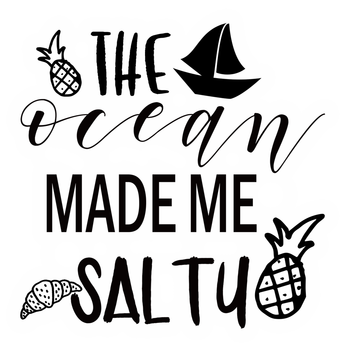 Inspirational Quote "The Ocean Made me Salty" Motivational Sticker Vinyl Decal Motivation Stickers- 5" Vinyl Sticker Waterproof