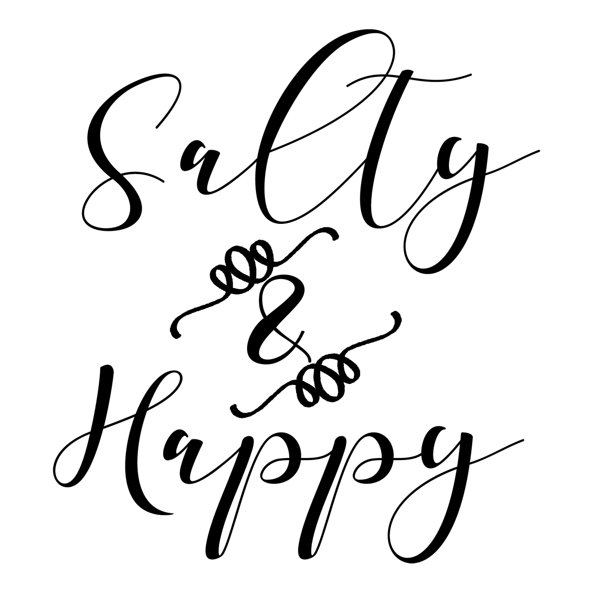 Inspirational Quote "Salty & Happy" Motivational Sticker Vinyl Decal Motivation Stickers- 5" Vinyl Sticker Waterproof