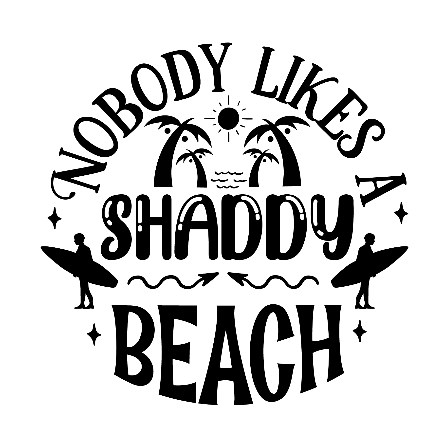 Inspirational Quote "Nobody Likes Shaddy Beach" Motivational Sticker Vinyl Decal Motivation Stickers- 5" Vinyl Sticker Waterproof