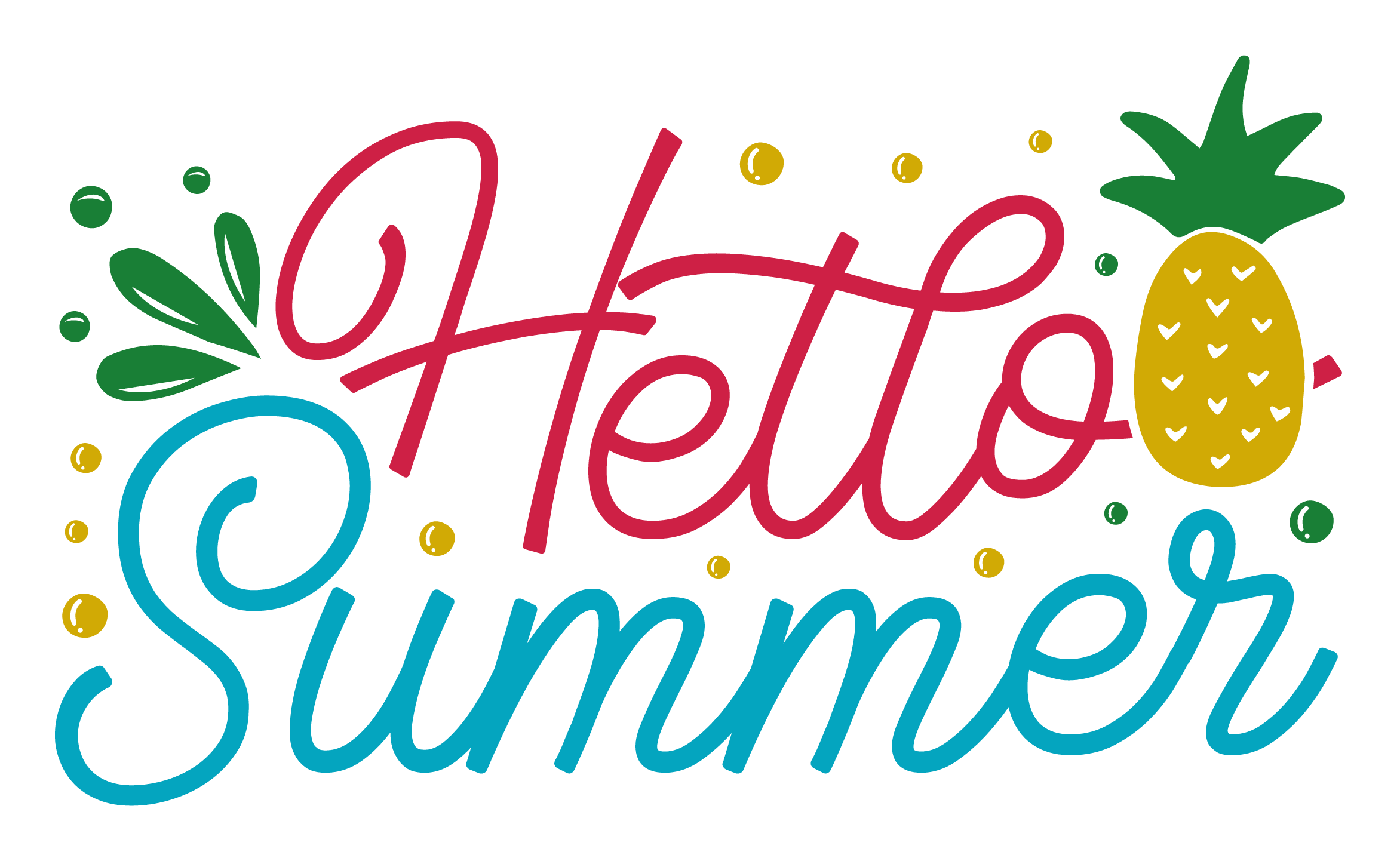 Inspirational Quote "Hello Summer with Pineapple" Motivational Sticker Vinyl Decal Motivation Stickers- 5" Vinyl Sticker Waterproof