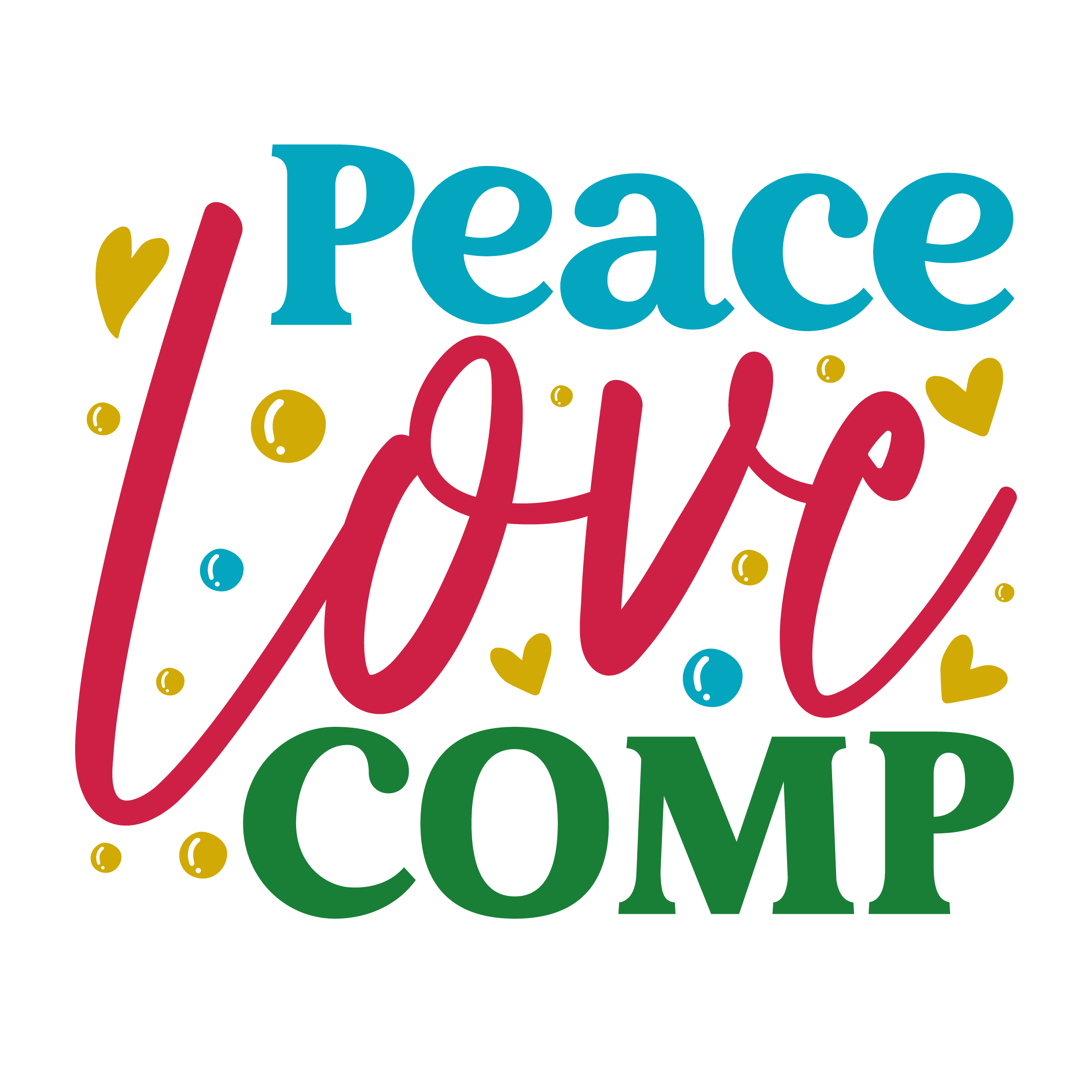 Inspirational Quote "Peace Love Comp" Motivational Sticker Vinyl Decal Motivation Stickers- 5" Vinyl Sticker Waterproof