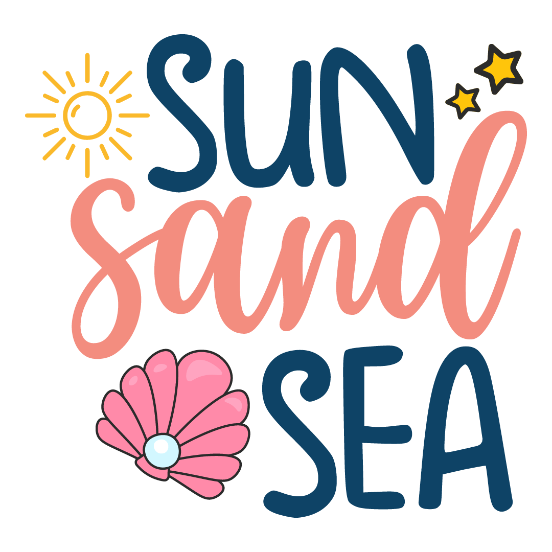 Inspirational Quote "Sun Sand Sea" Motivational Sticker Vinyl Decal Motivation Stickers- 5" Vinyl Sticker Waterproof