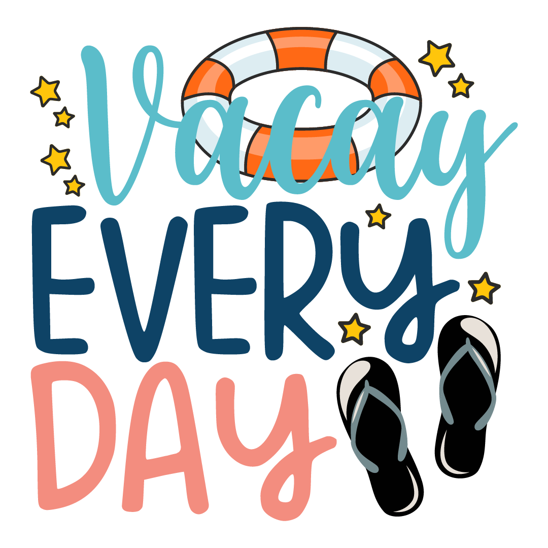 Inspirational Quote "Vacay Every Day" Motivational Sticker Vinyl Decal Motivation Stickers- 5" Vinyl Sticker Waterproof