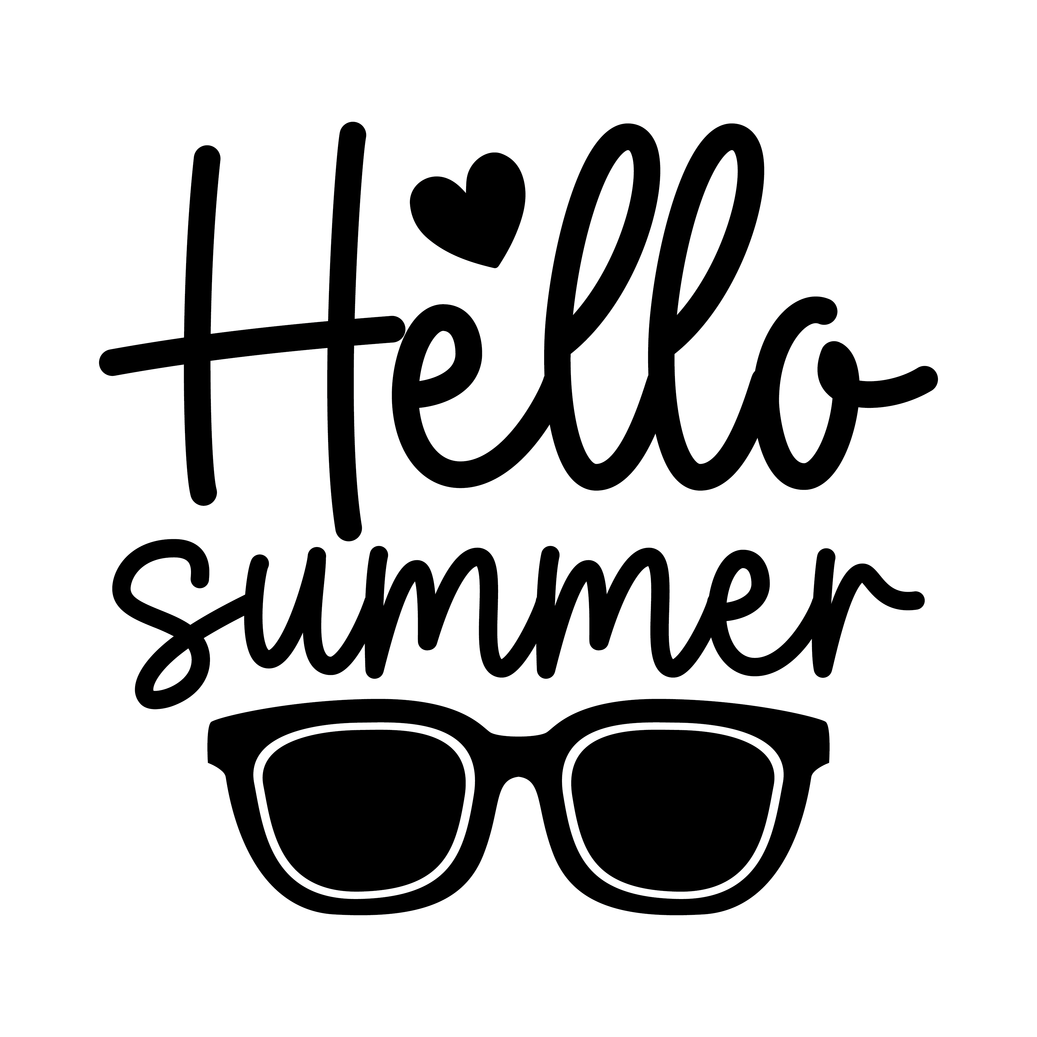 Inspirational Quote "Hello Summer with Sun Glasses" Motivational Sticker Vinyl Decal Motivation Stickers- 5" Vinyl Sticker Waterproof