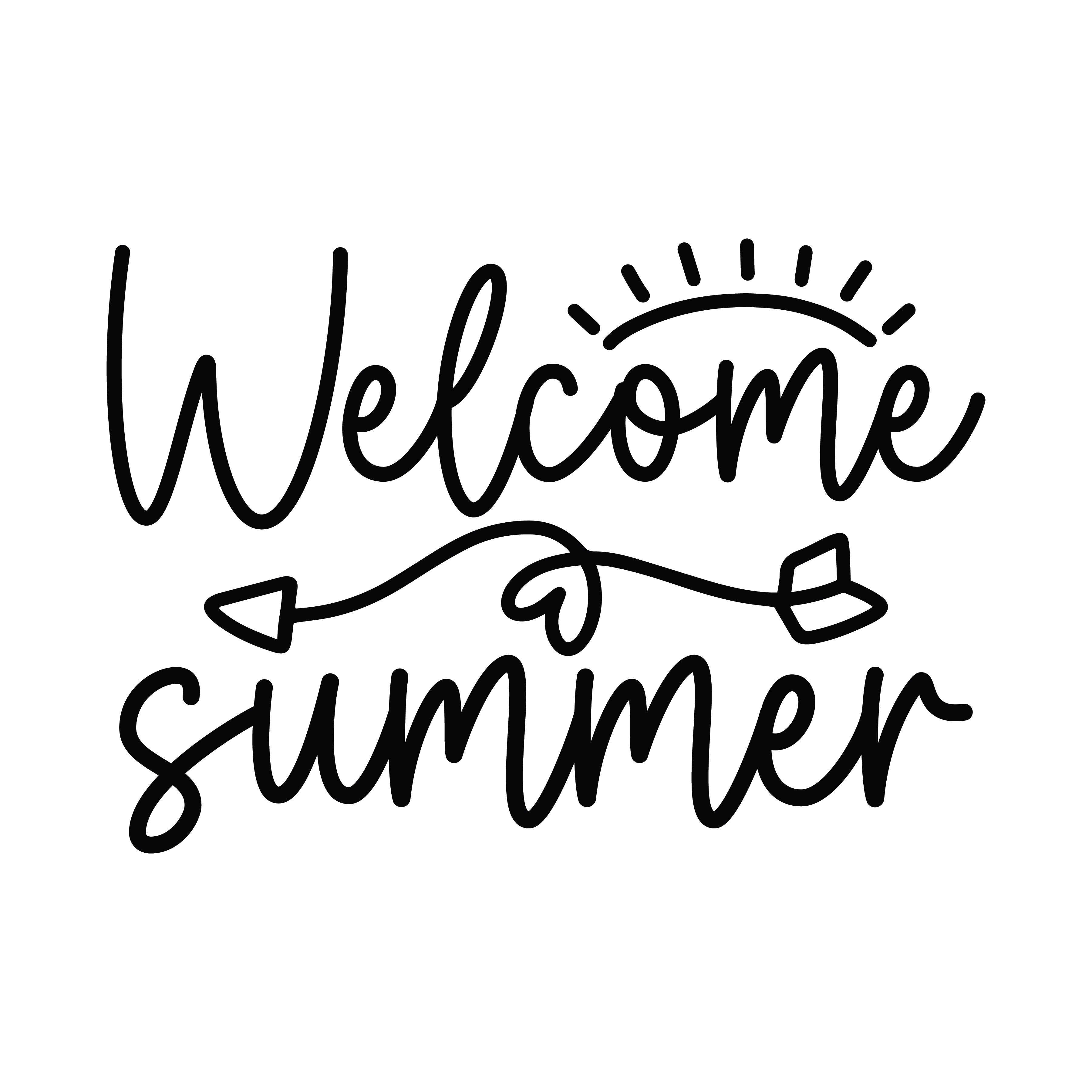 Inspirational Quote "Welcome Summer" Motivational Sticker Vinyl Decal Motivation Stickers- 5" Vinyl Sticker Waterproof