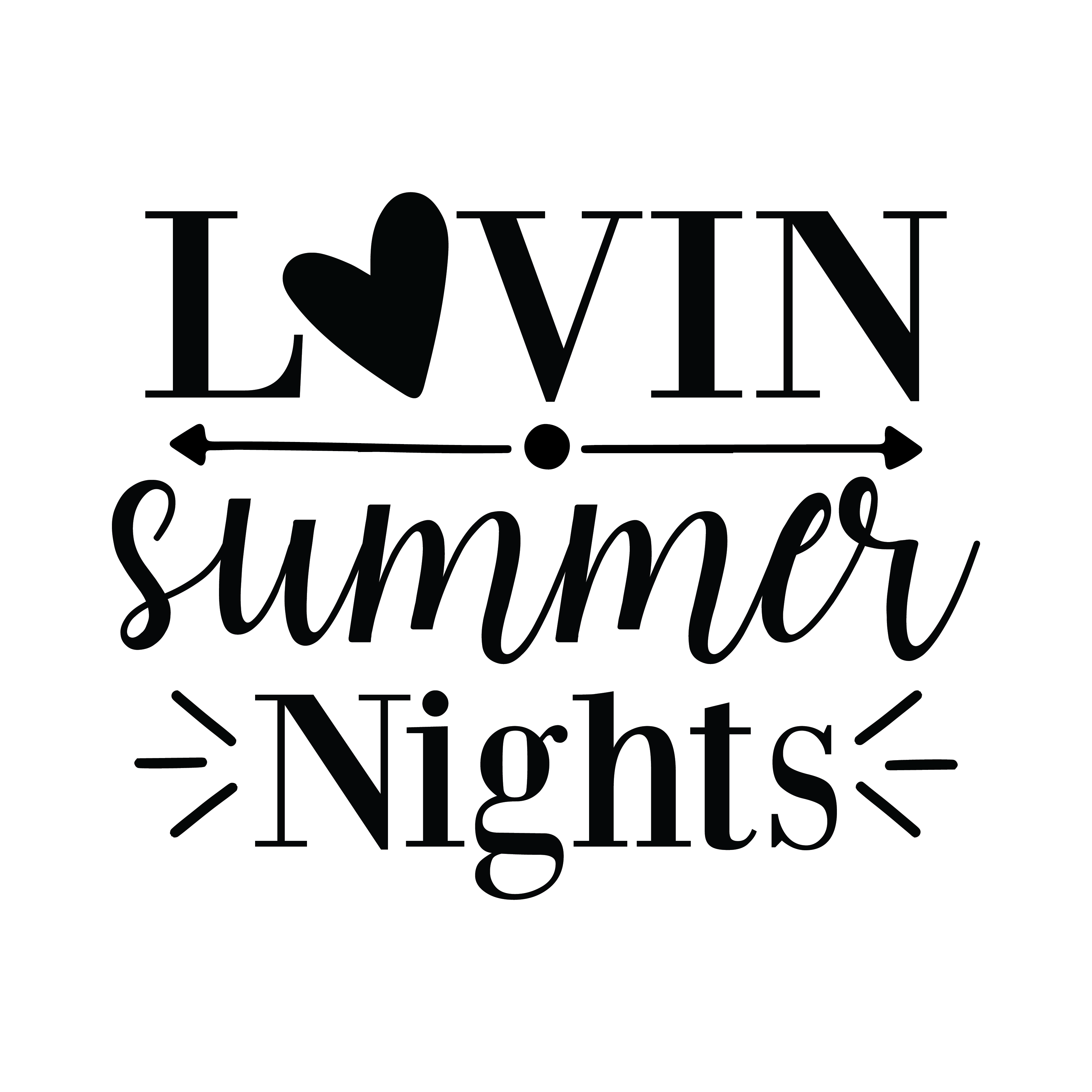 Inspirational Quote "Lovin Summer Nights" Motivational Sticker Vinyl Decal Motivation Stickers- 5" Vinyl Sticker Waterproof