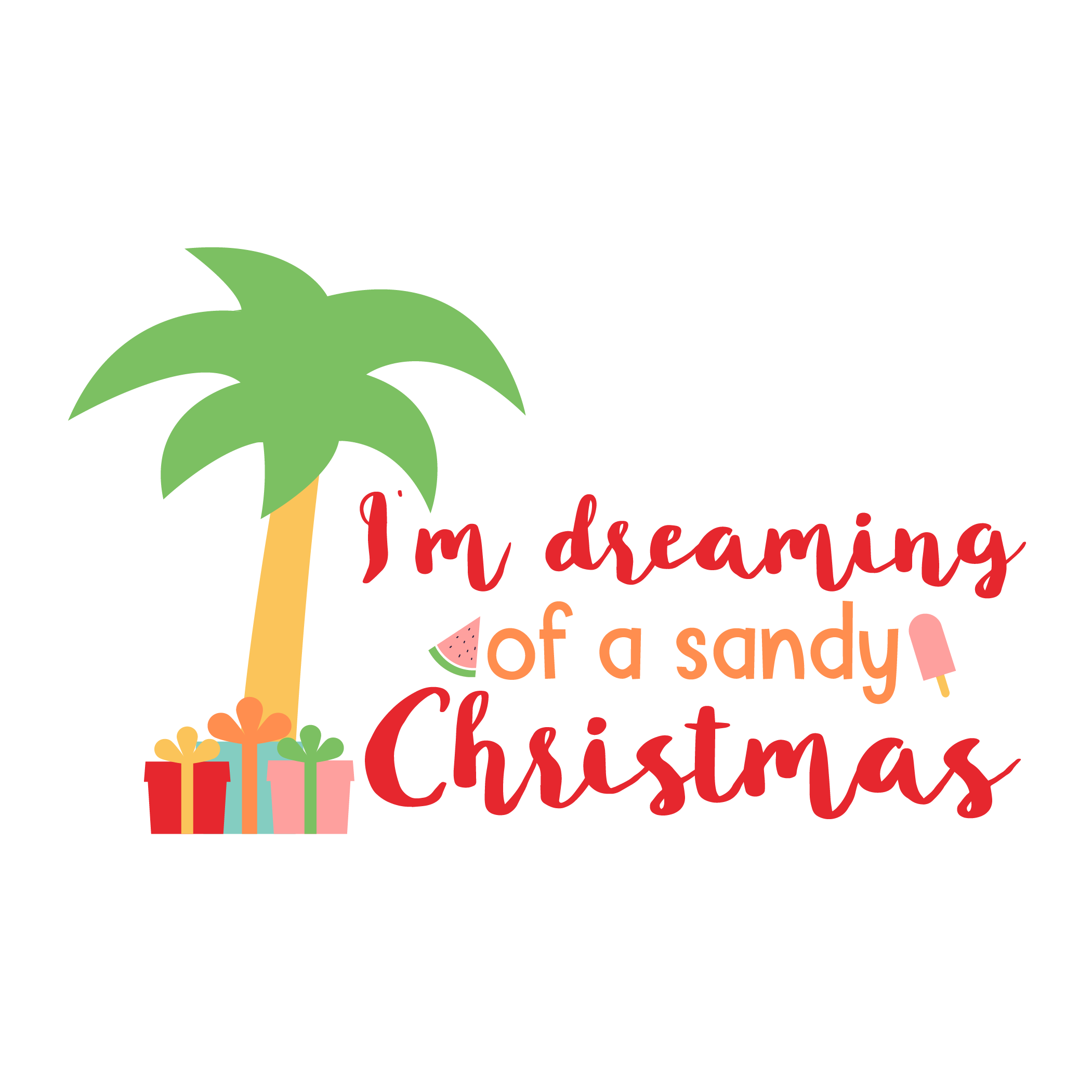 Inspirational Quote "I'm Dreaming of a Sandy Christmas" Motivational Sticker Vinyl Decal Motivation Stickers- 5" Vinyl Sticker Waterproof