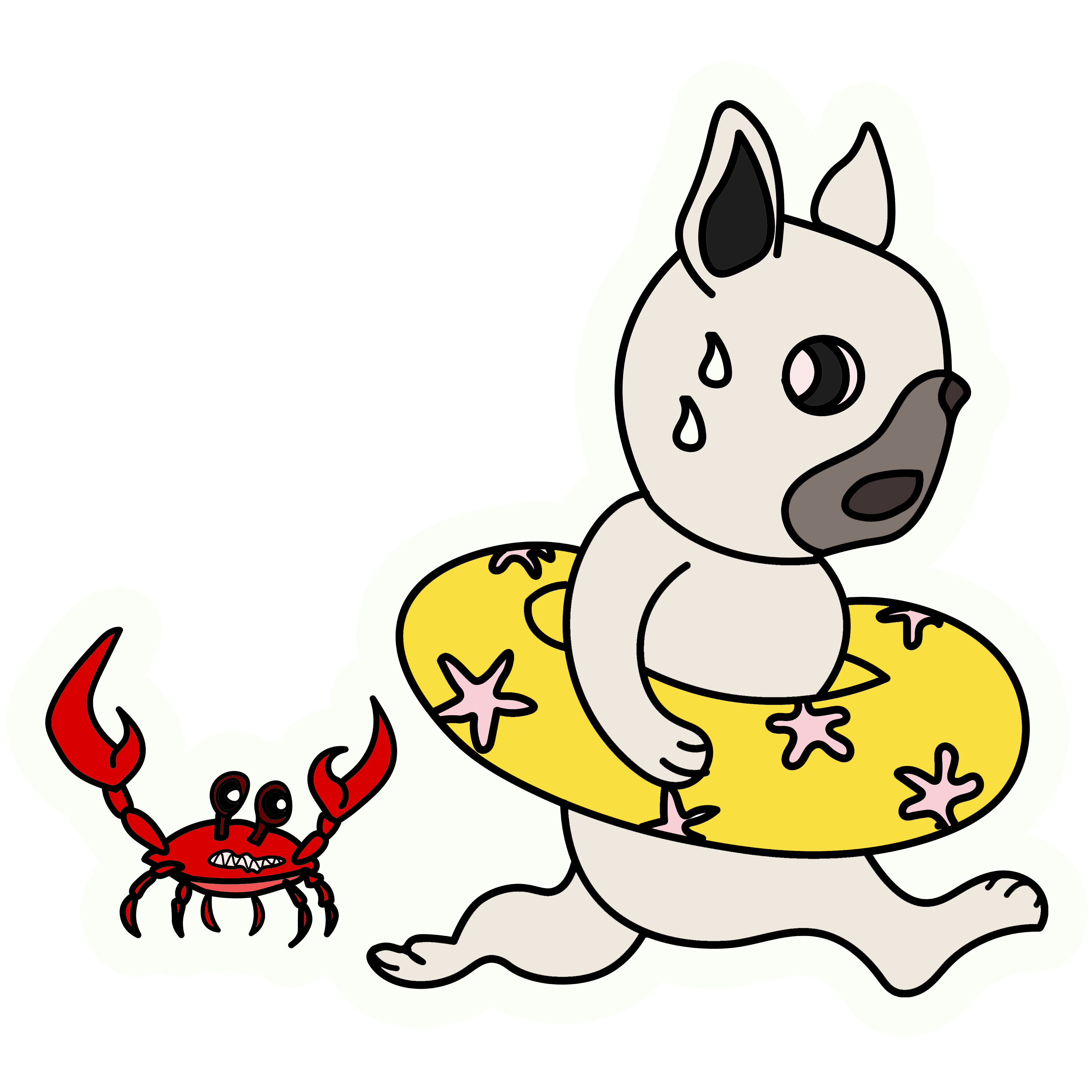 Inspirational Quote "dog running from the crab" Motivational Sticker Vinyl Decal Motivation Stickers- 5" Vinyl Sticker Waterproof