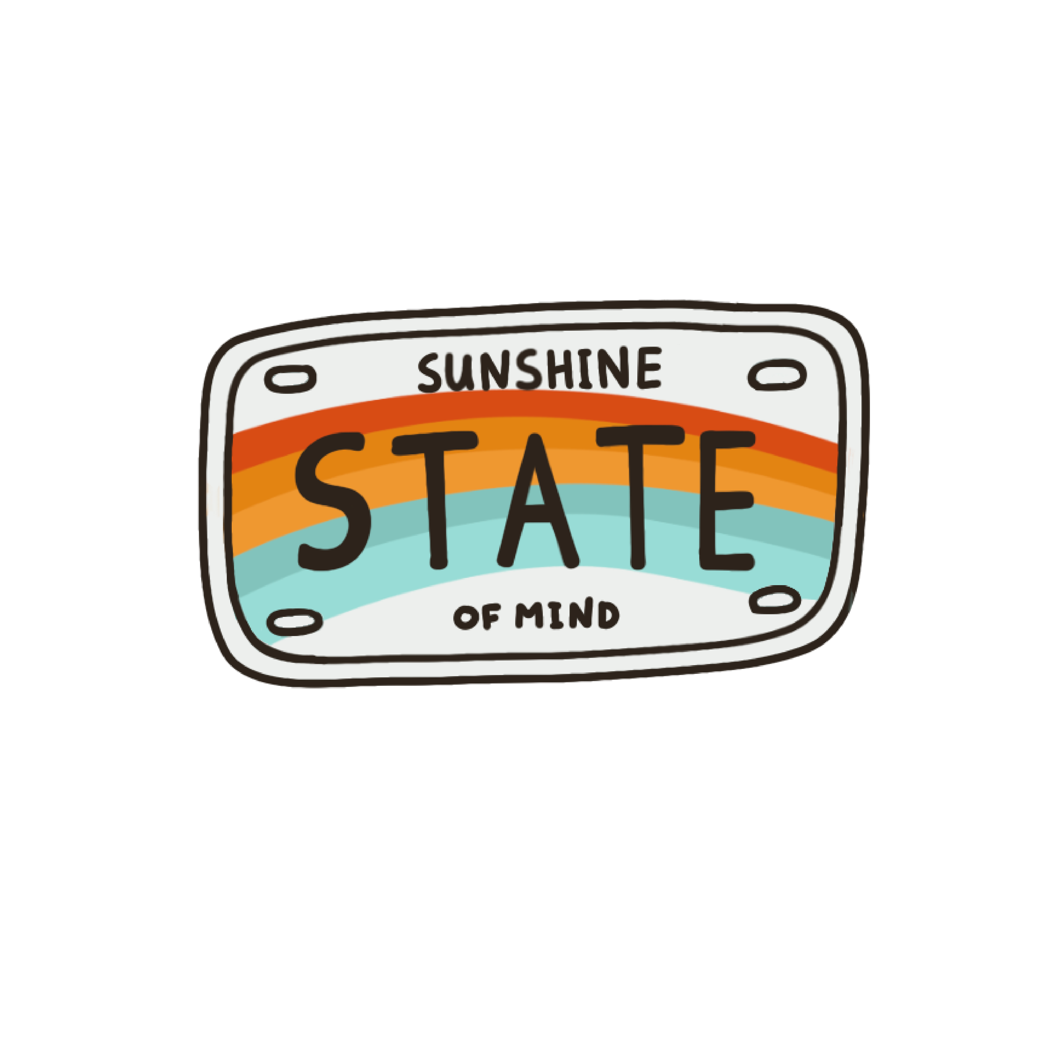 Inspirational Quote "Sunshine State of Mind" Motivational Sticker Vinyl Decal Motivation Stickers- 5" Vinyl Sticker Waterproof