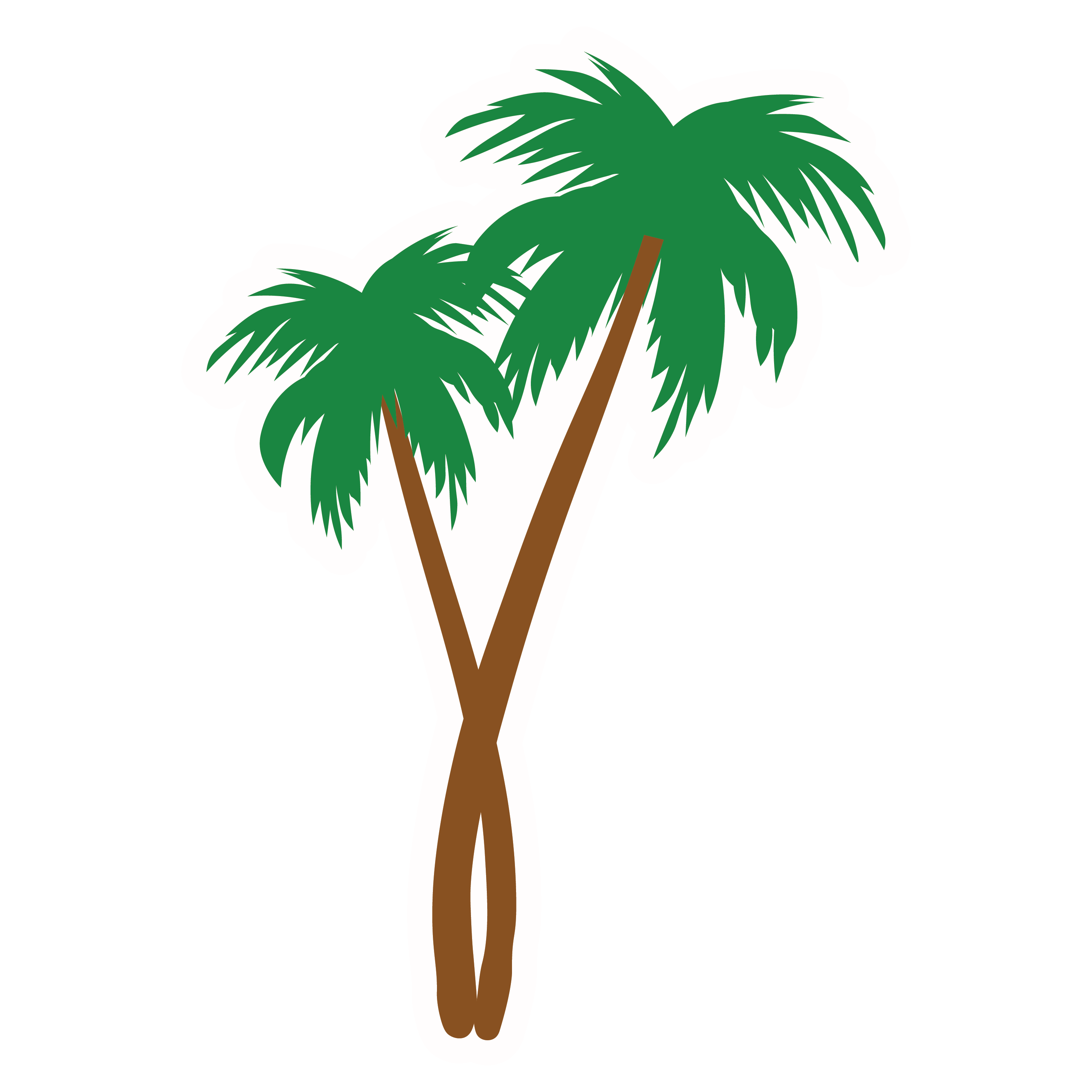 Inspirational Quote "Double Palm Trees" Motivational Sticker Vinyl Decal Motivation Stickers- 5" Vinyl Sticker Waterproof