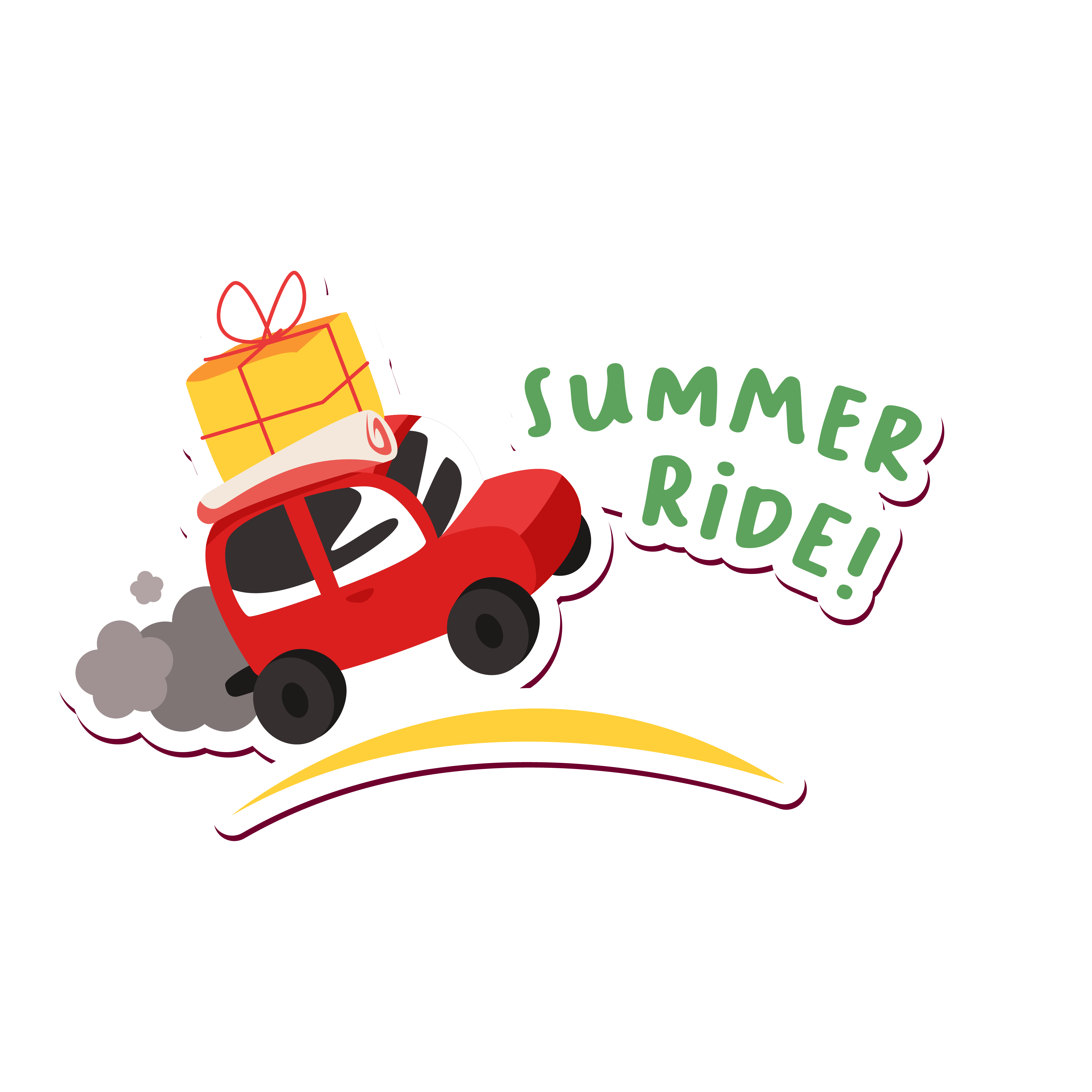 Inspirational Quote "Summer Ride" Motivational Sticker Vinyl Decal Motivation Stickers- 5" Vinyl Sticker Waterproof