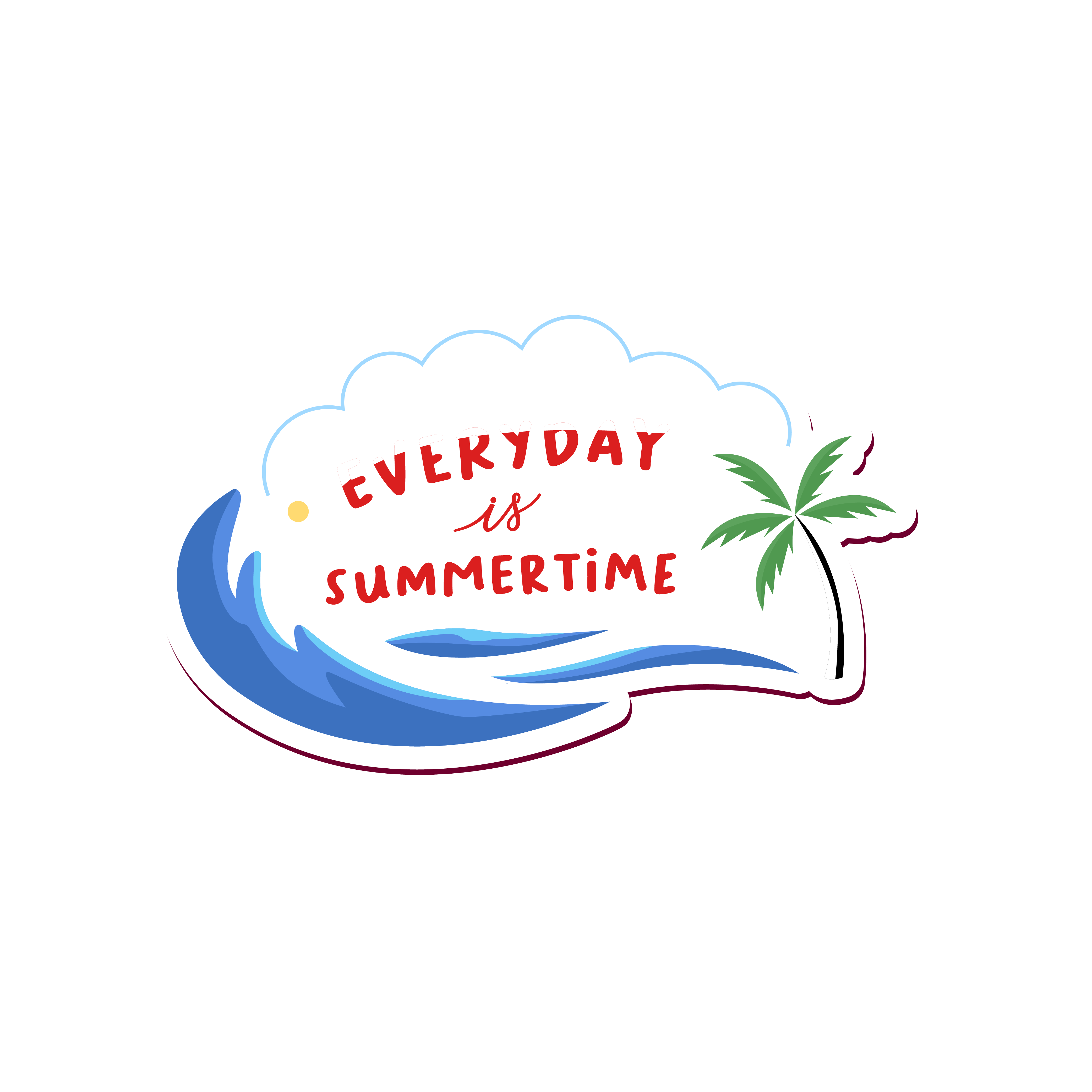 Inspirational Quote "Everything is Summertime" Motivational Sticker Vinyl Decal Motivation Stickers- 5" Vinyl Sticker Waterproof