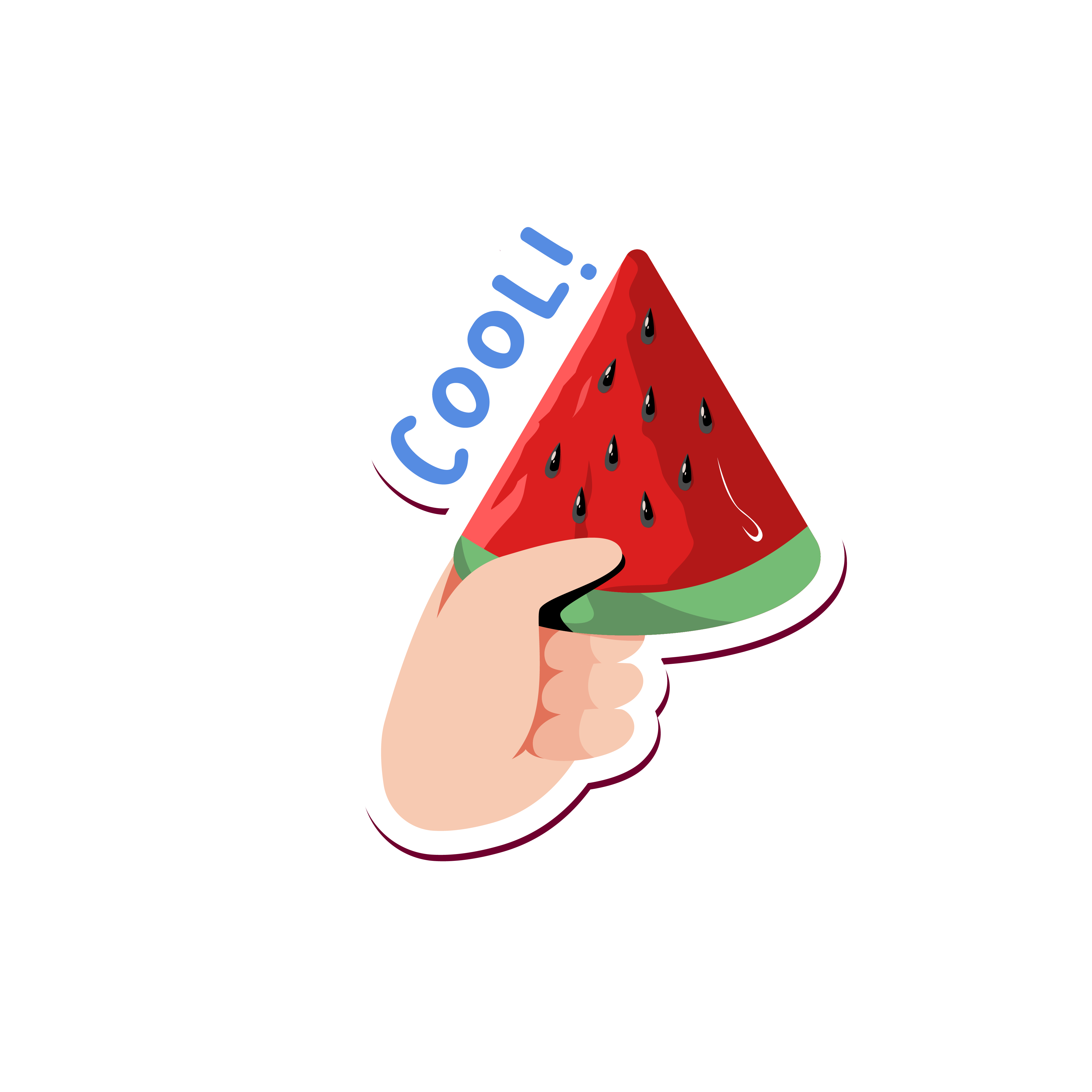 Inspirational Quote "Cool! Watermelon" Motivational Sticker Vinyl Decal Motivation Stickers- 5" Vinyl Sticker Waterproof