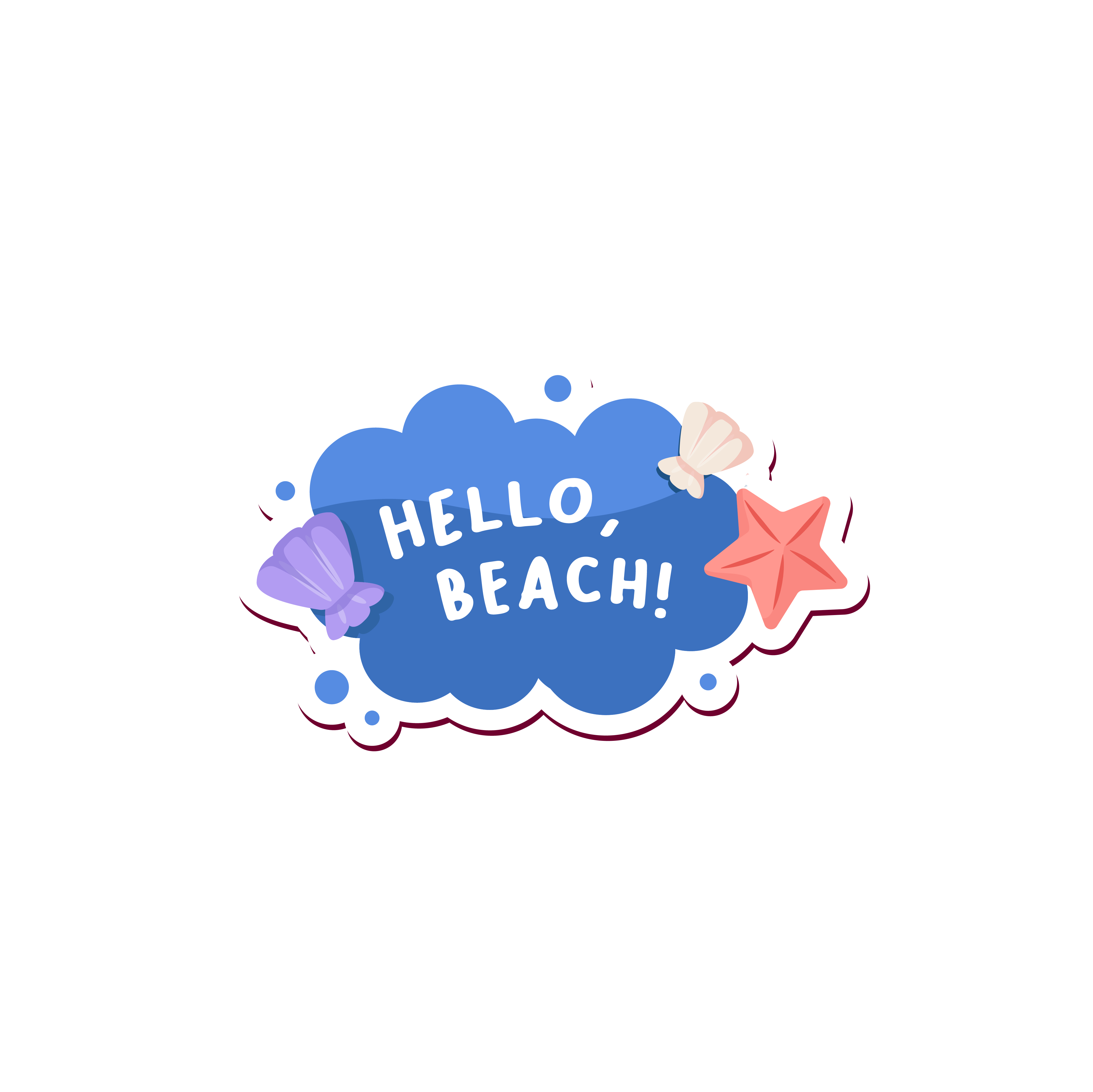 Inspirational Quote "Hello Beach!" Motivational Sticker Vinyl Decal Motivation Stickers- 5" Vinyl Sticker Waterproof