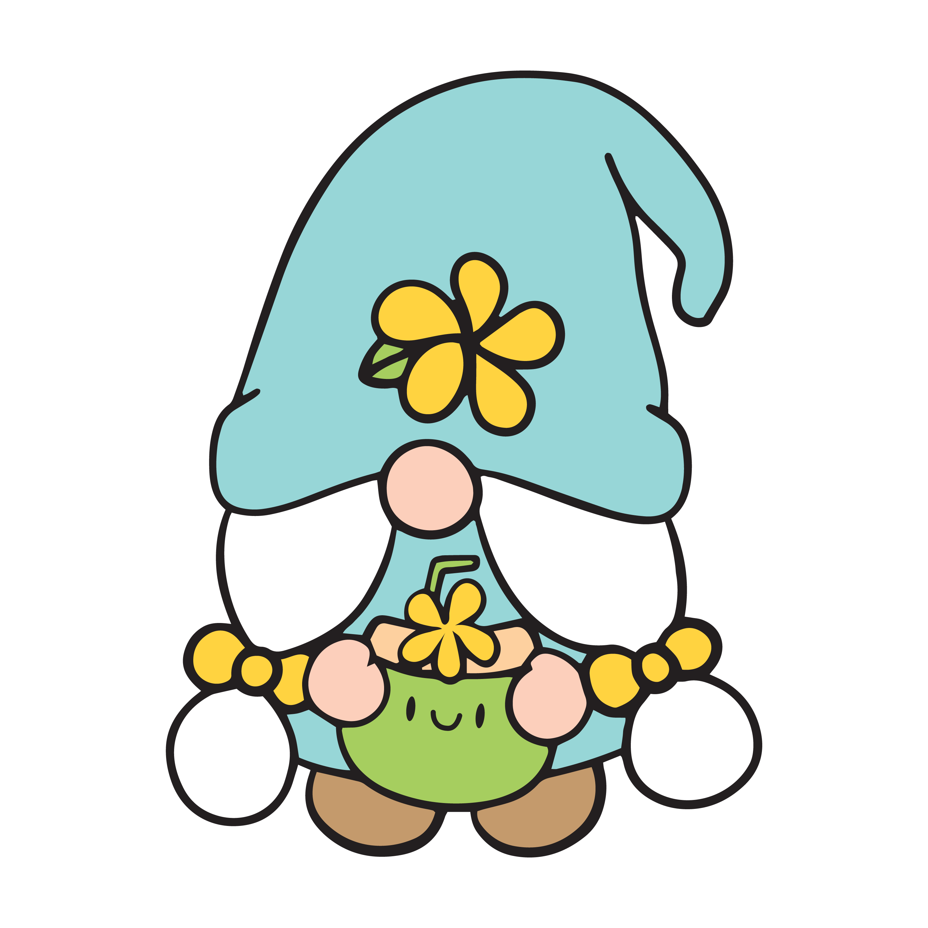 Inspirational Quote "Gnomes with Flower" Motivational Sticker Vinyl Decal Motivation Stickers- 5" Vinyl Sticker Waterproof