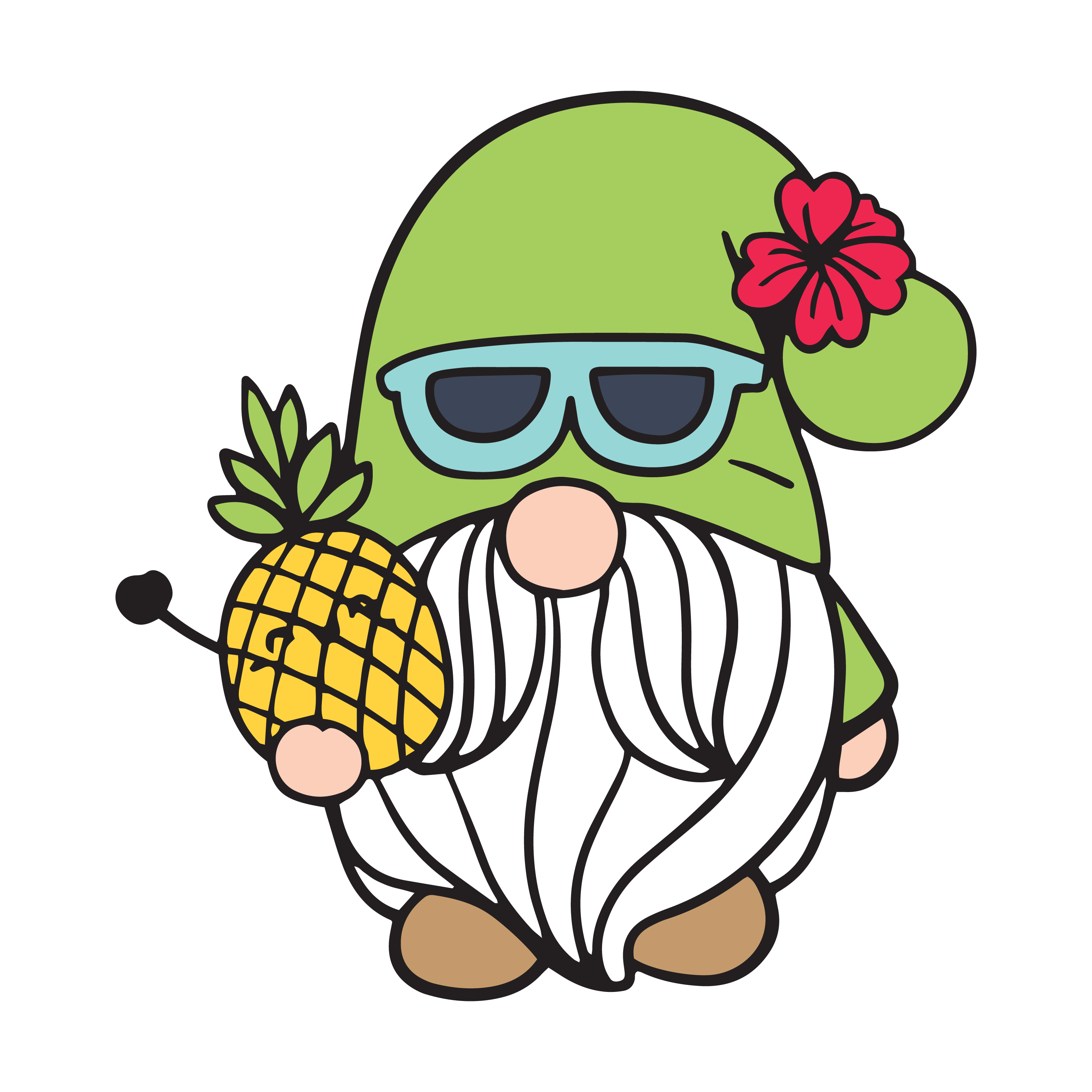 Inspirational Quote "Gnomes with Pineapple" Motivational Sticker Vinyl Decal Motivation Stickers- 5" Vinyl Sticker Waterproof
