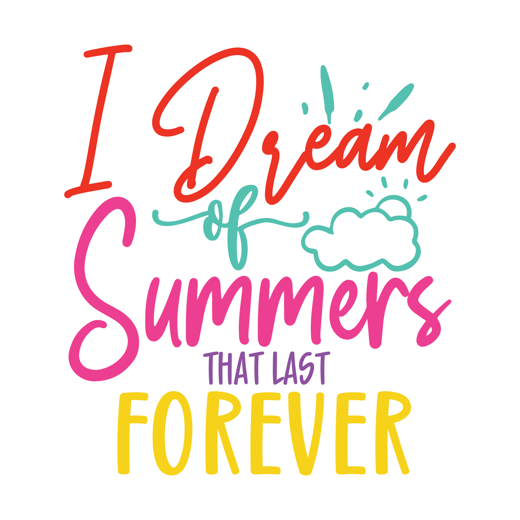 Inspirational Quote "I Dream of Summers That Last Forever" Motivational Sticker Vinyl Decal Motivation Stickers- 5" Vinyl Sticker Waterproof