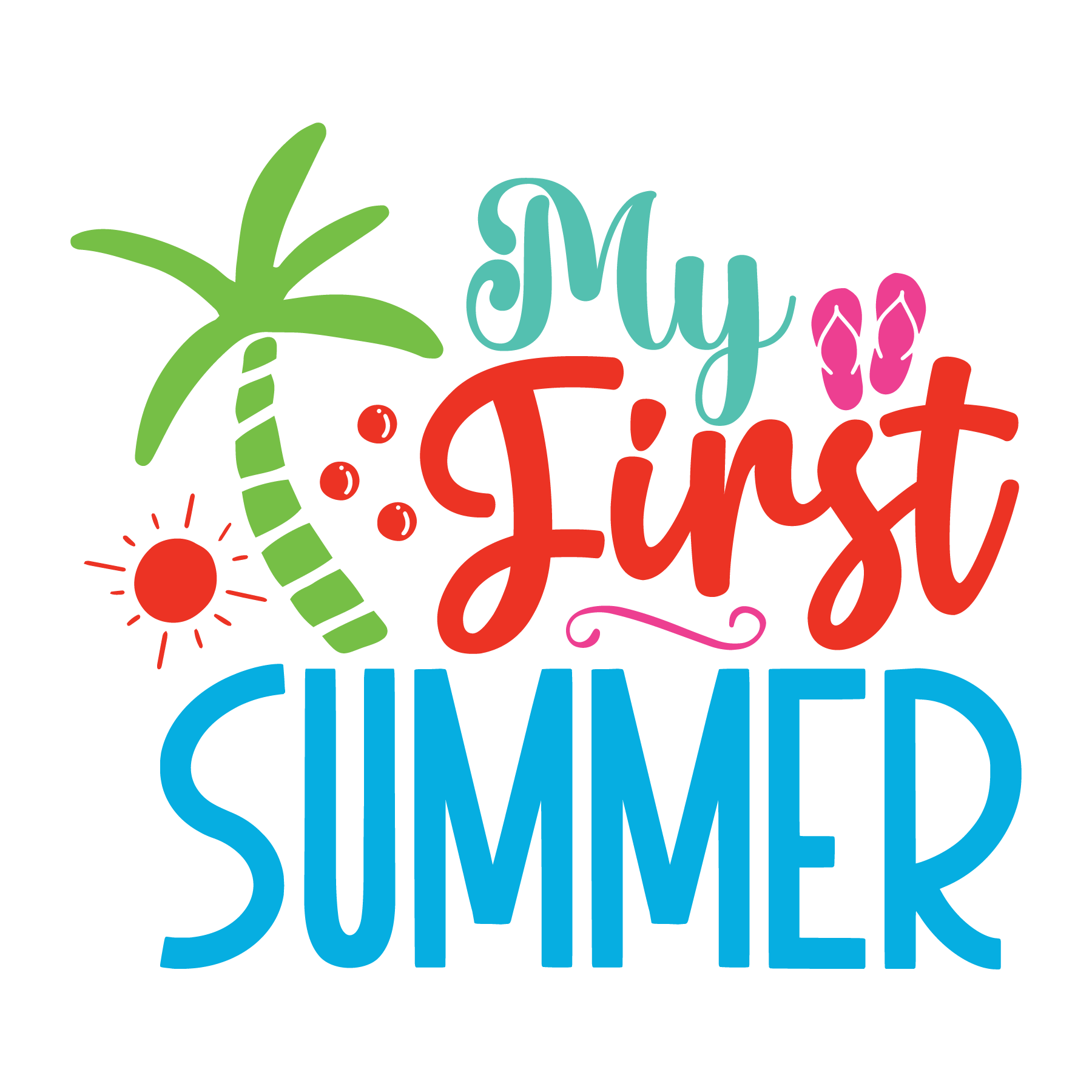 Inspirational Quote "My First Summer" Motivational Sticker Vinyl Decal Motivation Stickers- 5" Vinyl Sticker Waterproof